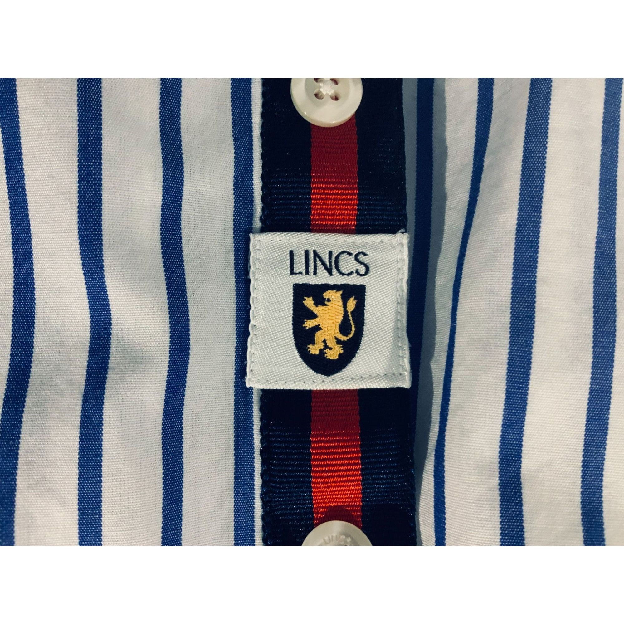Designer Lincs DC & Co Mens Classic Striped XL Cotton Button Down Size US XL / EU 56 / 4 - 5 Thumbnail