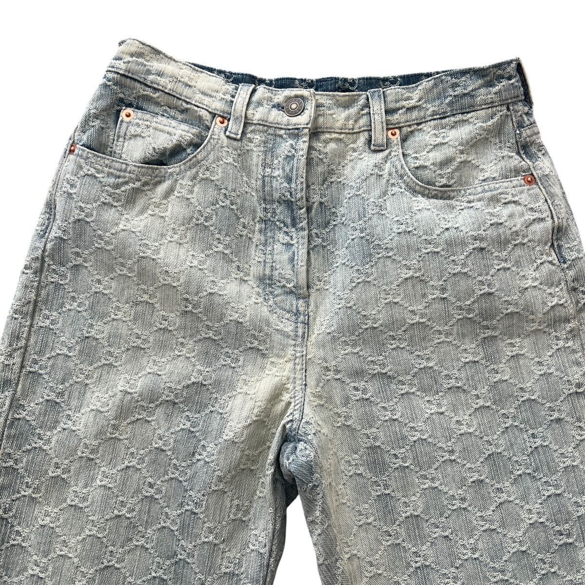Gucci GUCCI 2022FW GG Pattern Jacquard Straight Denim Pants Size 25" / US 0 / IT 36 - 2 Thumbnail