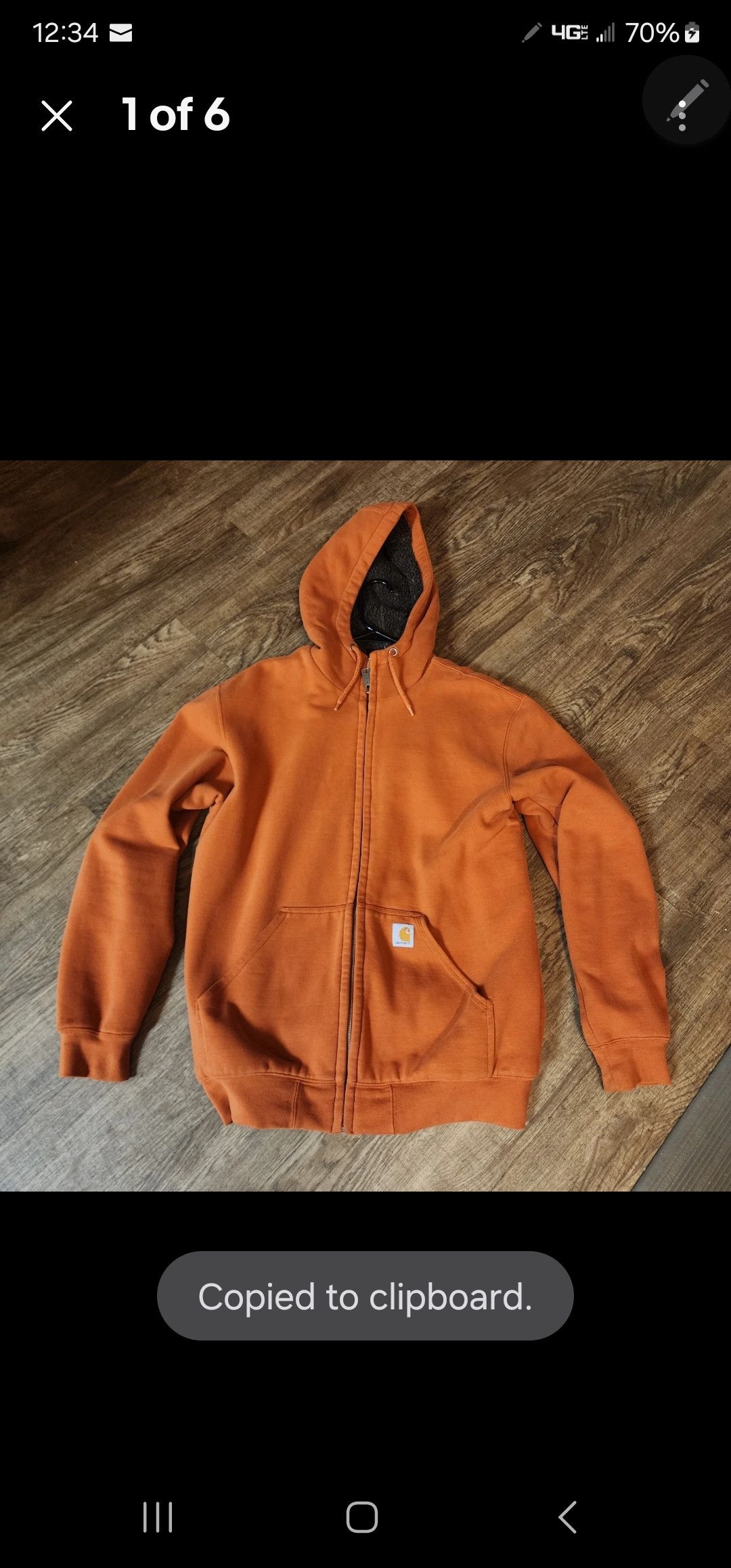 Carhartt Carhartt Sherpa Lined Heavyweight Hoody Mens Med Orange Size US M / EU 48-50 / 2 - 1 Thumbnail