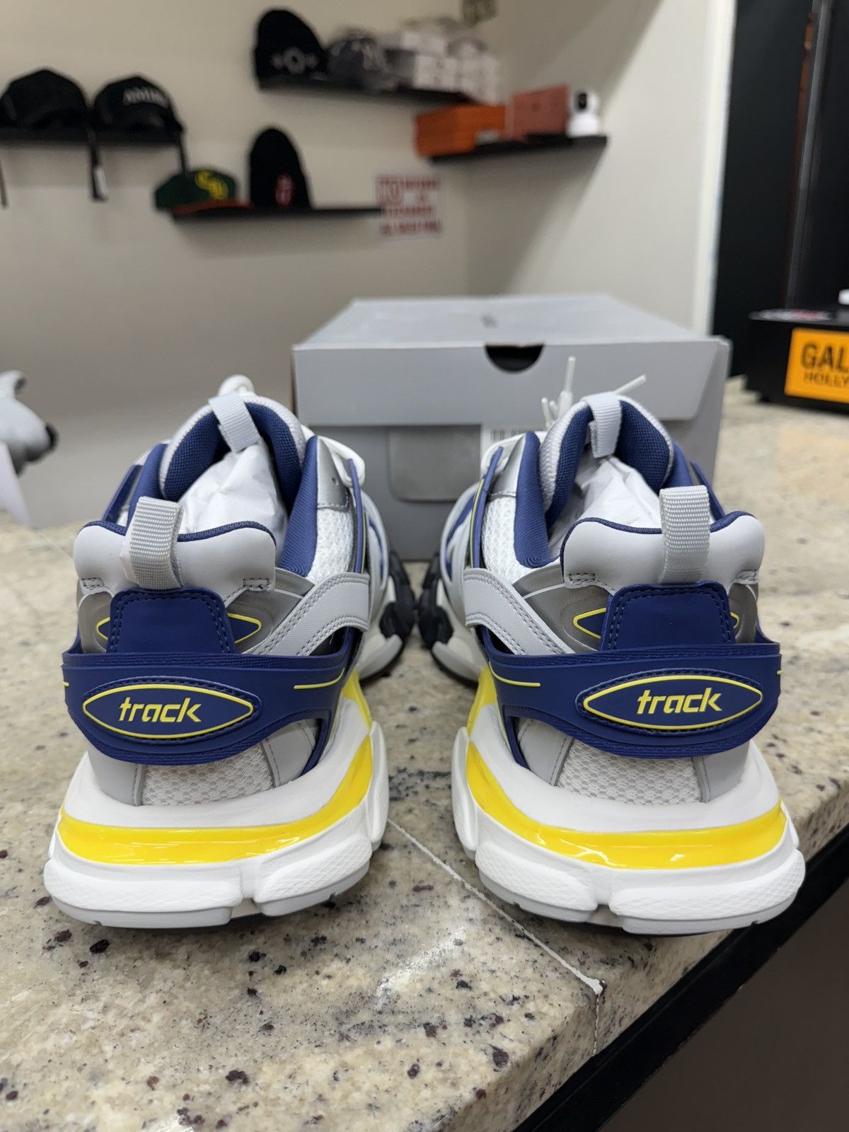 Balenciaga Balenciaga White/Yellow Track Runners Size US 13 / EU 46 - 4 Thumbnail
