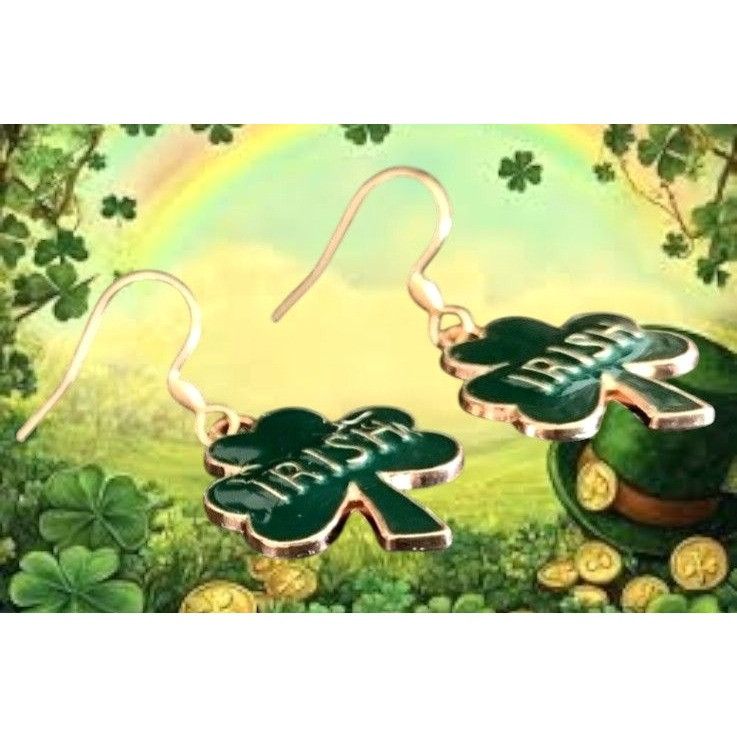 Handmade St Patricks Day Shamrock Earrings Dangle Hooks New Irish Fes Size ONE SIZE - 6 Thumbnail