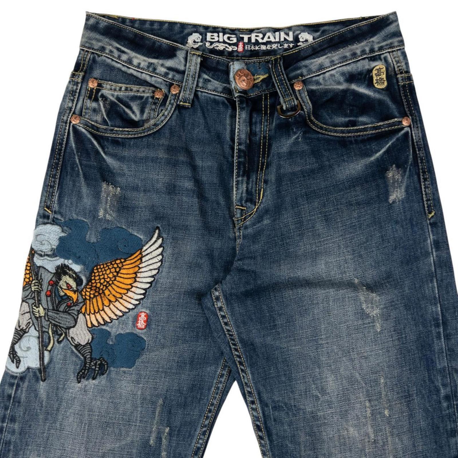 Vintage Big Train Embroidered Eagle Denim Jeans Size W29