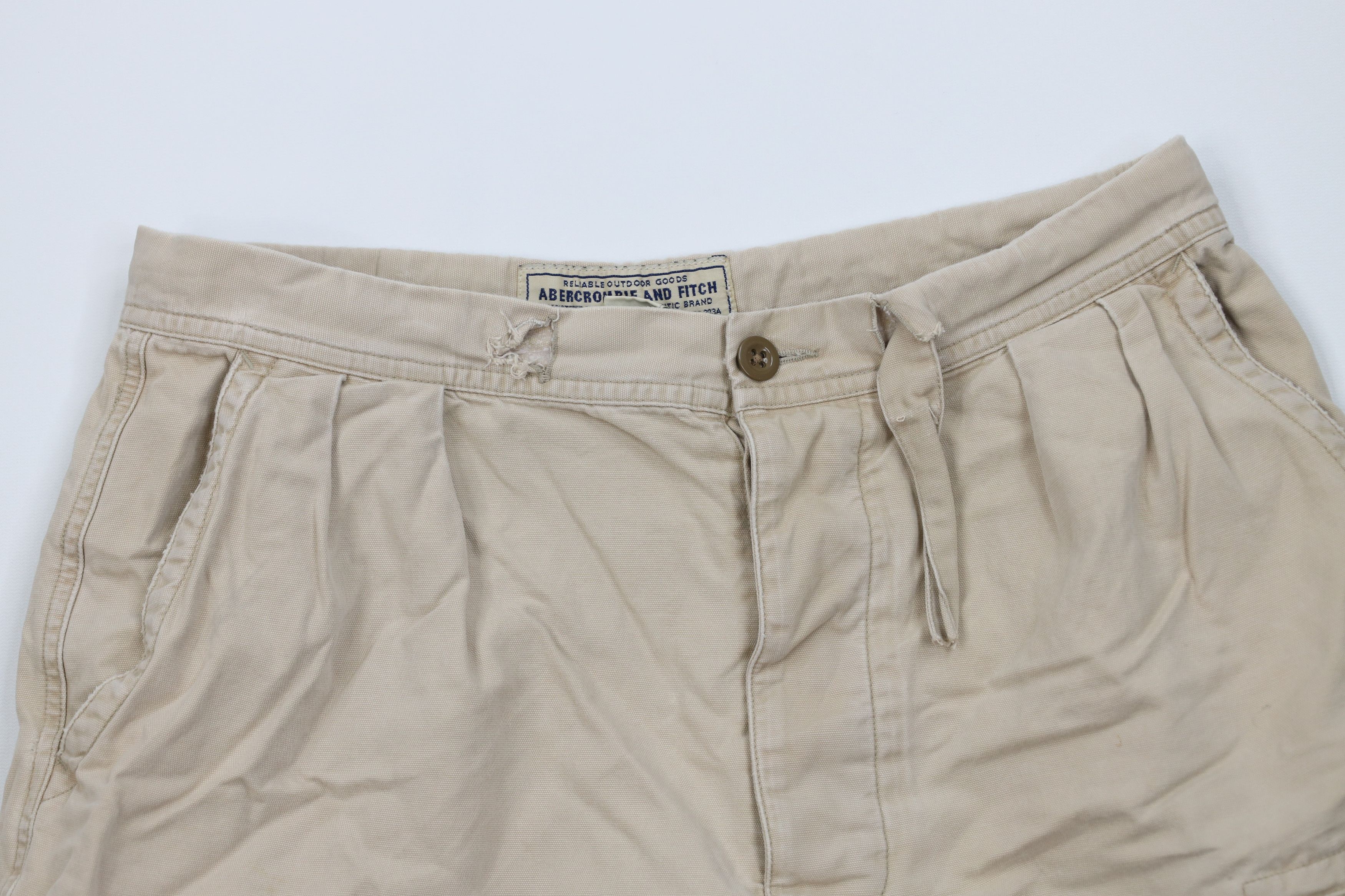 Abercrombie & Fitch Vintage 90s Y2K Abercrombie & Fitch Canvas Cargo Shorts Size US 32 / EU 48 - 2 Thumbnail