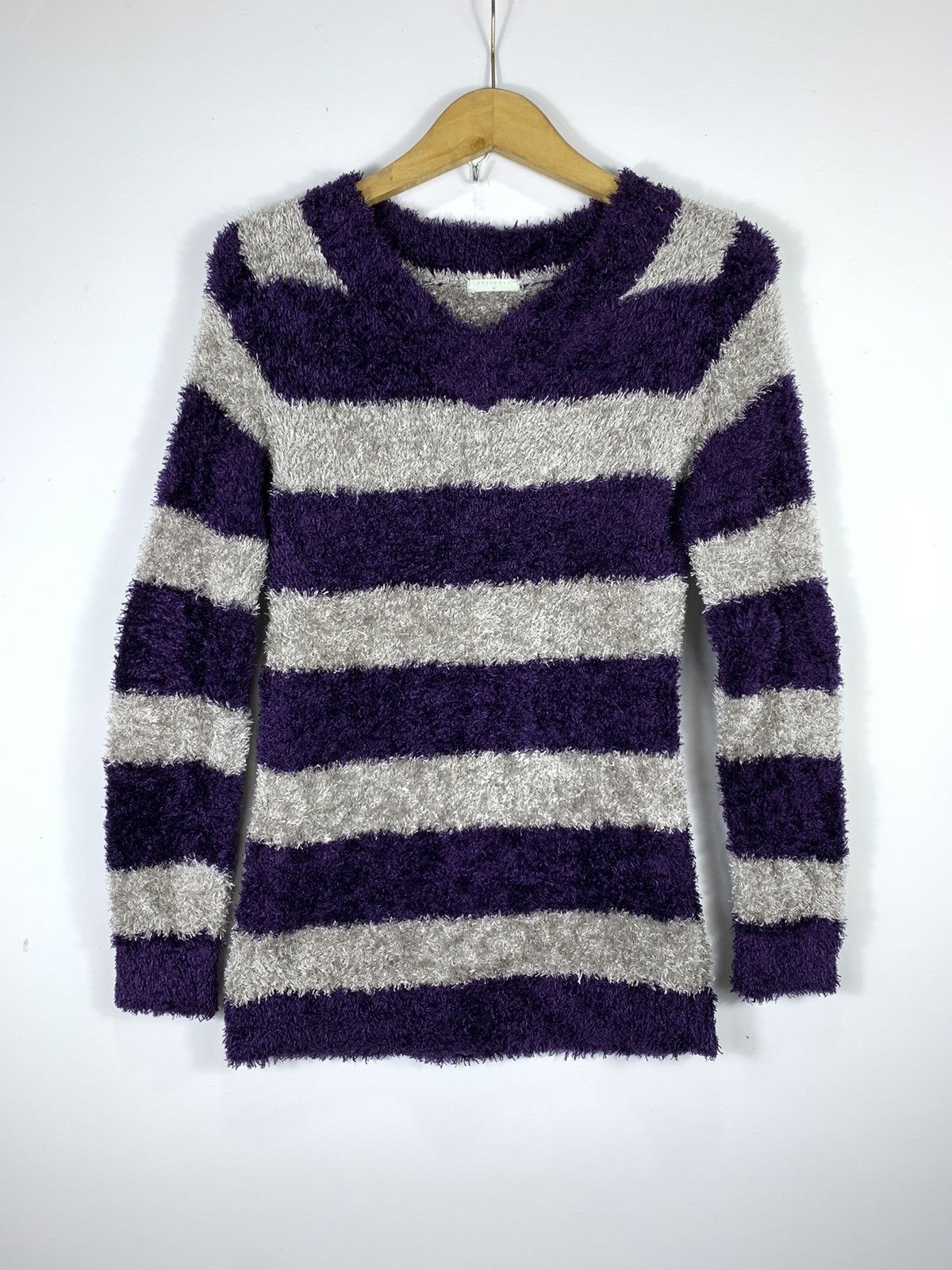 Issey Miyake Mohair Grunge Stripe Purpel Kurt Cobain Style Size US M / EU 48-50 / 2 - 1 Thumbnail
