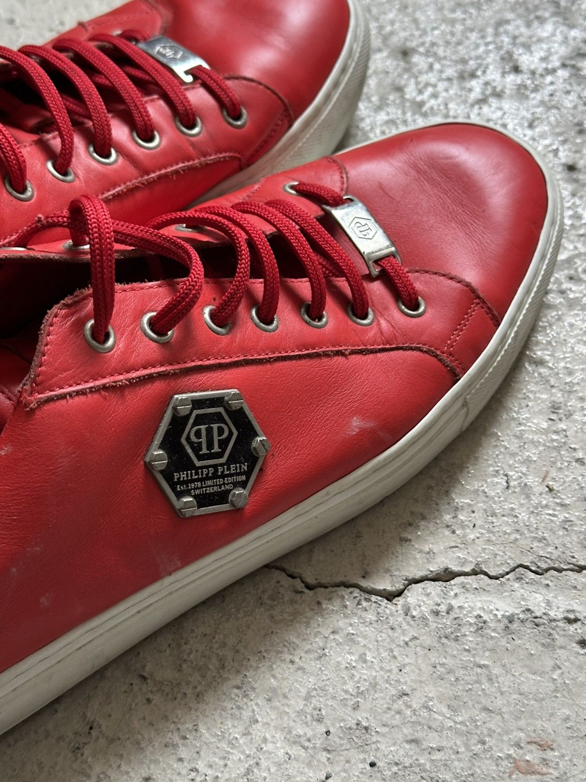 Philipp Plein Philipp Plein P18S red Rare Luxury Sneakers Size US 11.5 / EU 44-45 - 8 Thumbnail