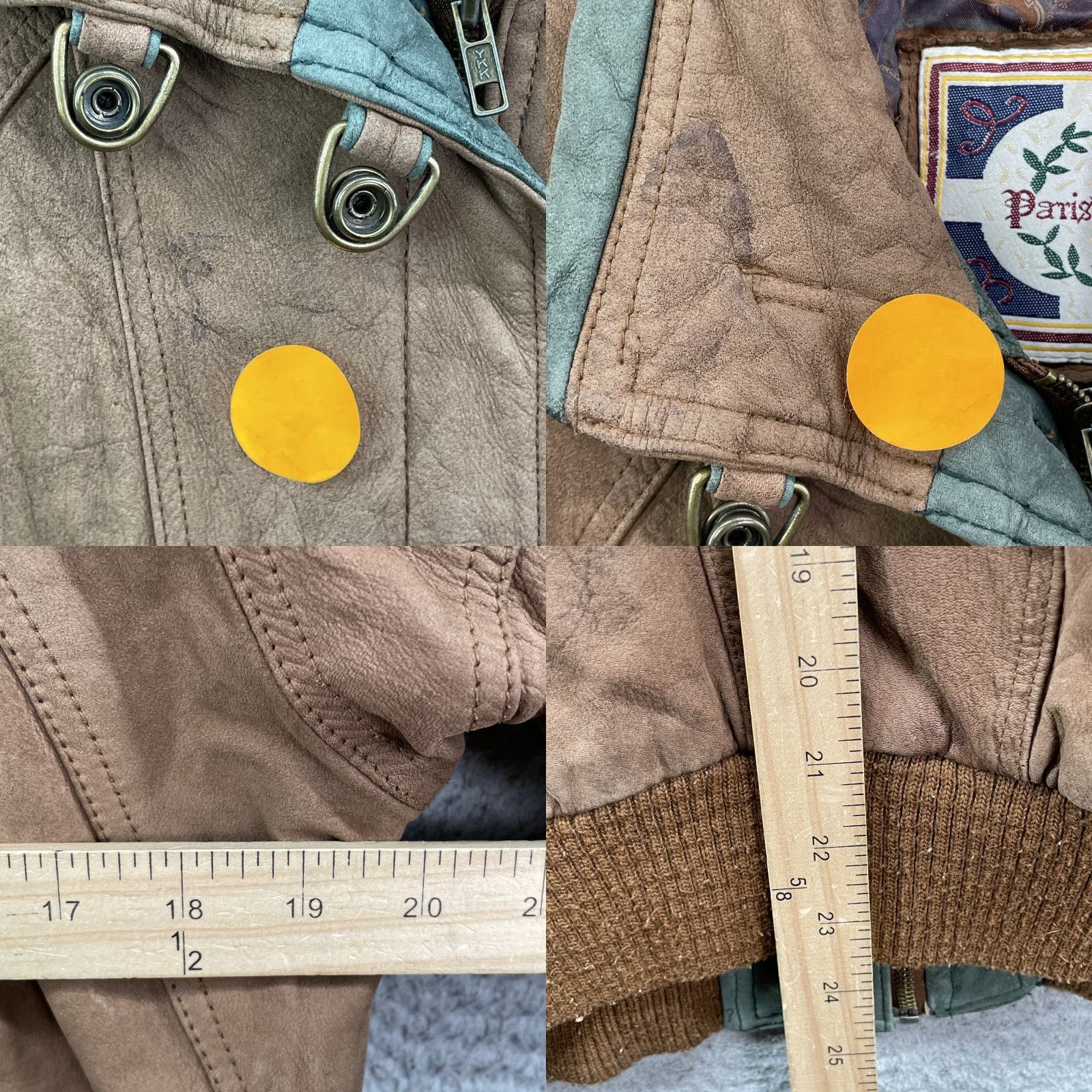 Vintage VINTAGE Paris Sports Club 100% Leather Bomber Jacket Men Small Insulated Aviator Leather Bomber Jacket Size US S / EU 44-46 / 1 - 8 Thumbnail