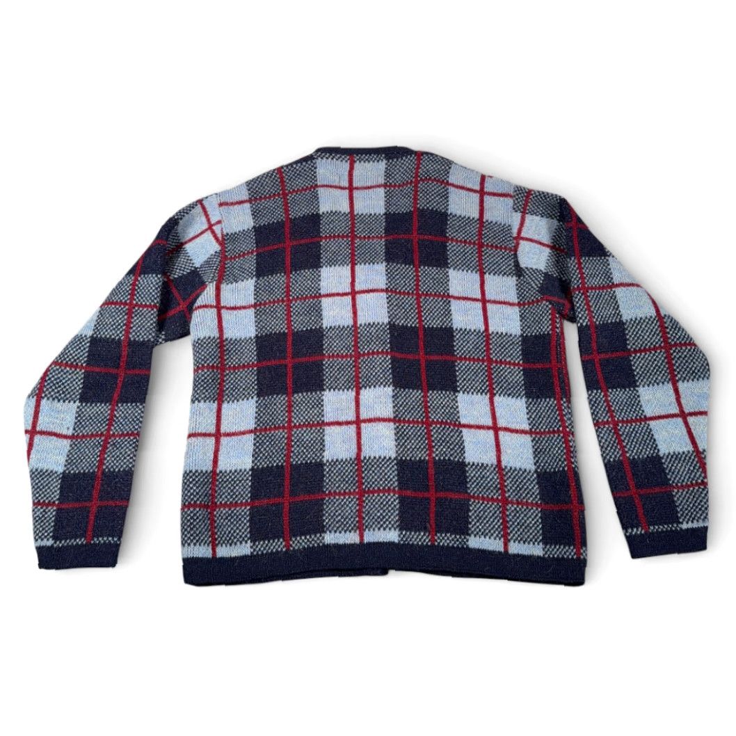 Vintage VINTAGE Scottish Isle Cardigan Sweater Adult MEDIUM Blue Mohair Plaid 60s N/A Mens Size US M / EU 48-50 / 2 - 3 Thumbnail