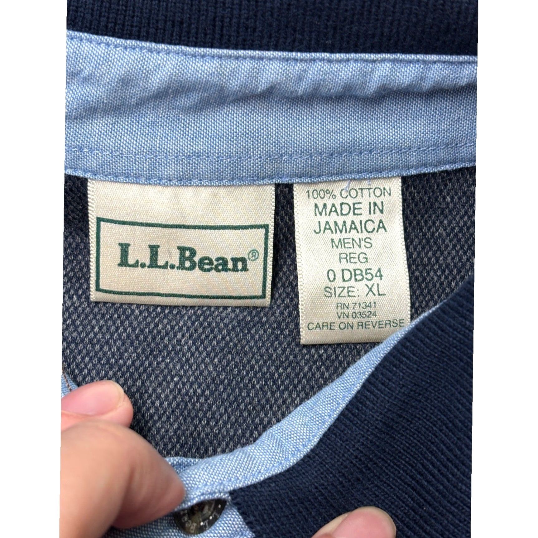 Vintage LL Bean Polo Shirt Long Sleeve Plaid Button Neck Mens XL Blue Casual Outdoor Size US XL / EU 56 / 4 - 2 Thumbnail