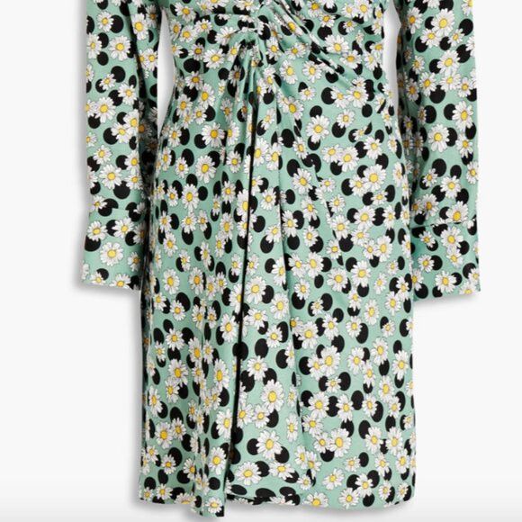 Sandro Dress Polka dot Floral Ruched Pleated back Partially ela Size M / US 6-8 / IT 42-44 - 11 Thumbnail