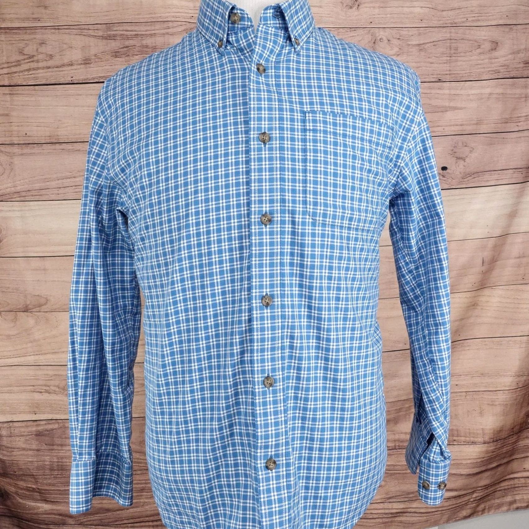 Vintage Cabela's Shirt Mens M Blue Check Long Sleeve Button-Up Wrinkle Free Cotton Size US M / EU 48-50 / 2 - 3 Thumbnail