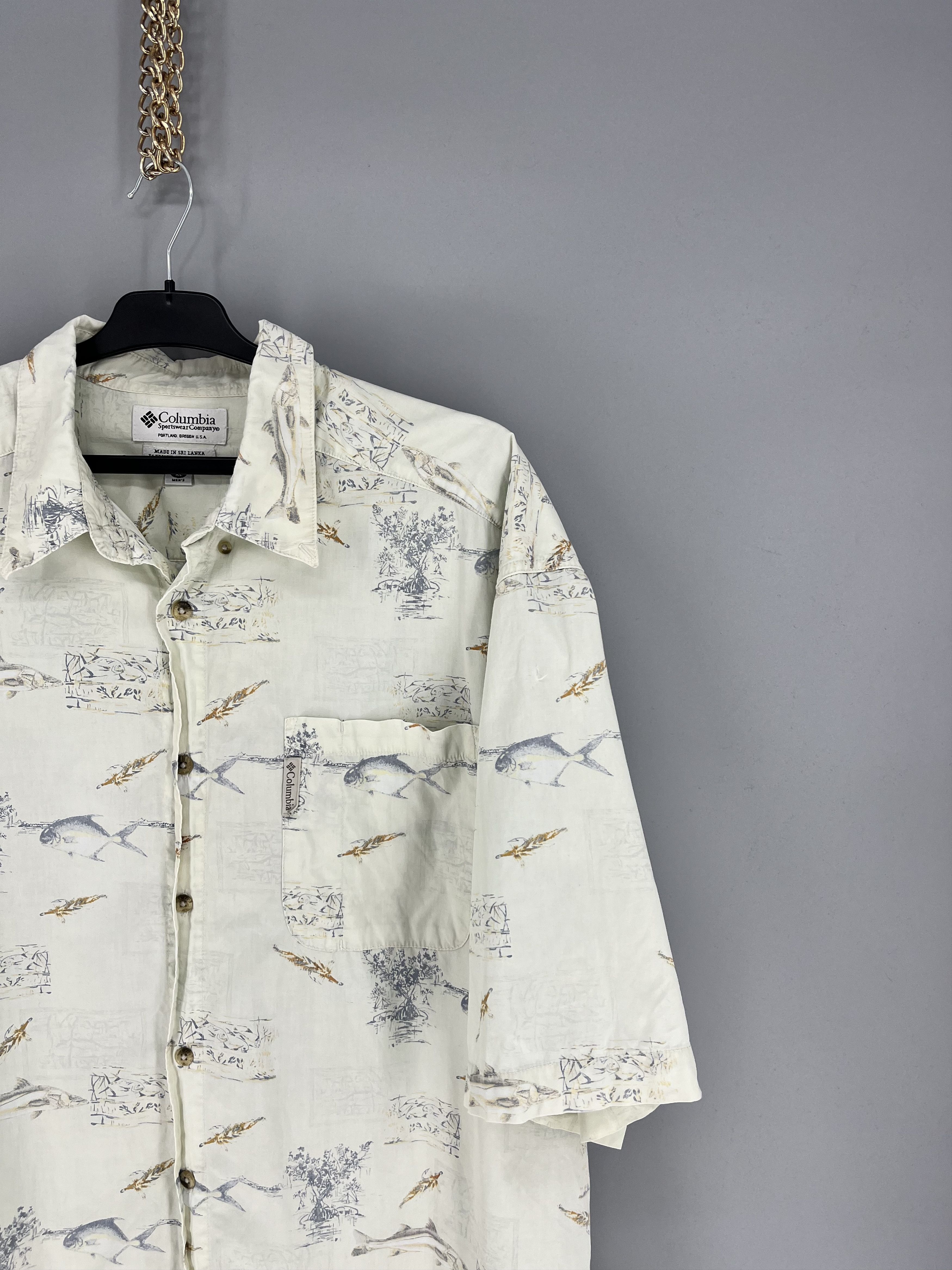 Columbia Vintage Columbia Fish Overprint Beach Hawaiian Shirt XLarge Size US XL / EU 56 / 4 - 5 Thumbnail