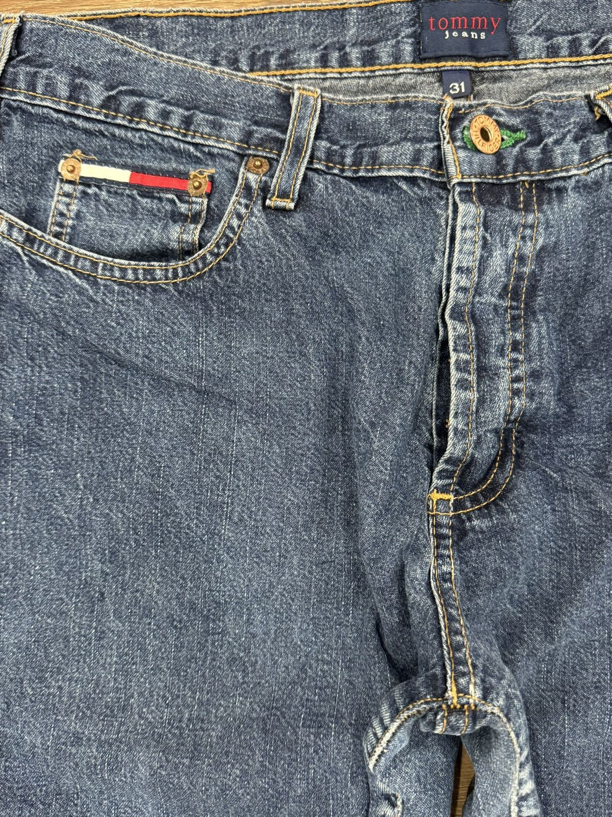 Tommy Hilfiger × Tommy Jeans × Vintage 90’s Tommy Hilfiger Bell Bottom Flare Jeans Size US 31 - 6 Thumbnail