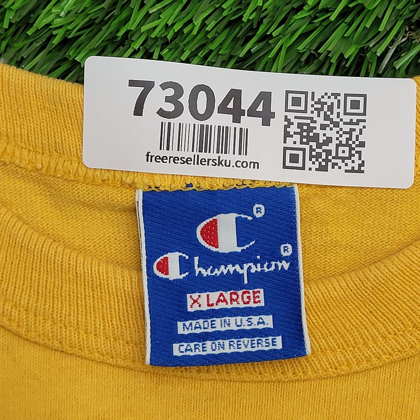 Champion Vintage 90s Champion Shirt Womens XL 22x26 Yellow USA Size XL / US 12-14 / IT 48-50 - 8 Thumbnail