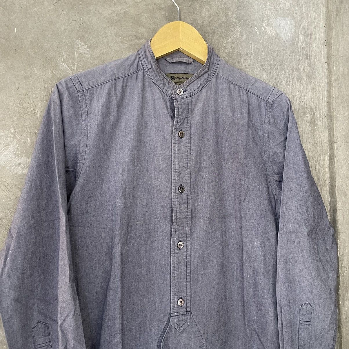Nigel Cabourn Nigel Cabourn British Officers Band Collar Shirt Navy Size US S / EU 44-46 / 1 - 7 Thumbnail