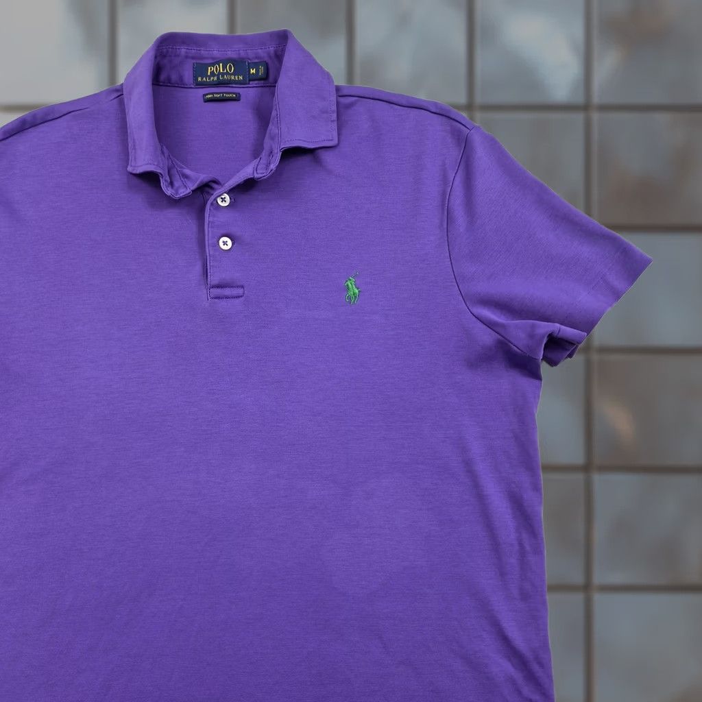 Polo Ralph Lauren Polo Ralph Lauren Polo Shirt Mens Medium Purple Polo Shirt Polo Ralph Lauren Pima Soft Touch Jersey Knit Regular Short Sleeve Size US M / EU 48-50 / 2 - 1 Thumbnail