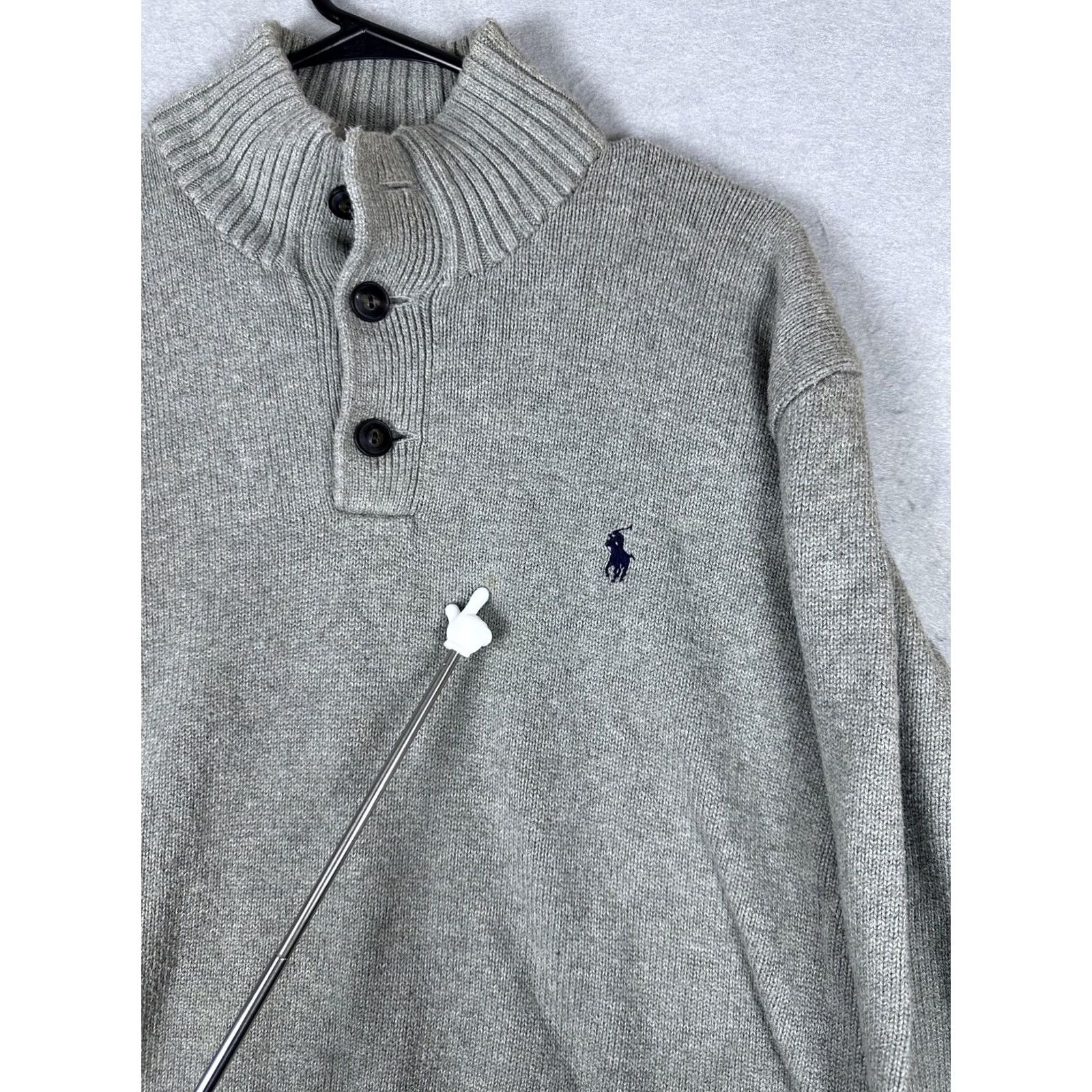Polo Ralph Lauren Polo Ralph Lauren Sweater Mens XL Gray Mock Neck Pullover Wool Blend Casual Size US XL / EU 56 / 4 - 2 Thumbnail