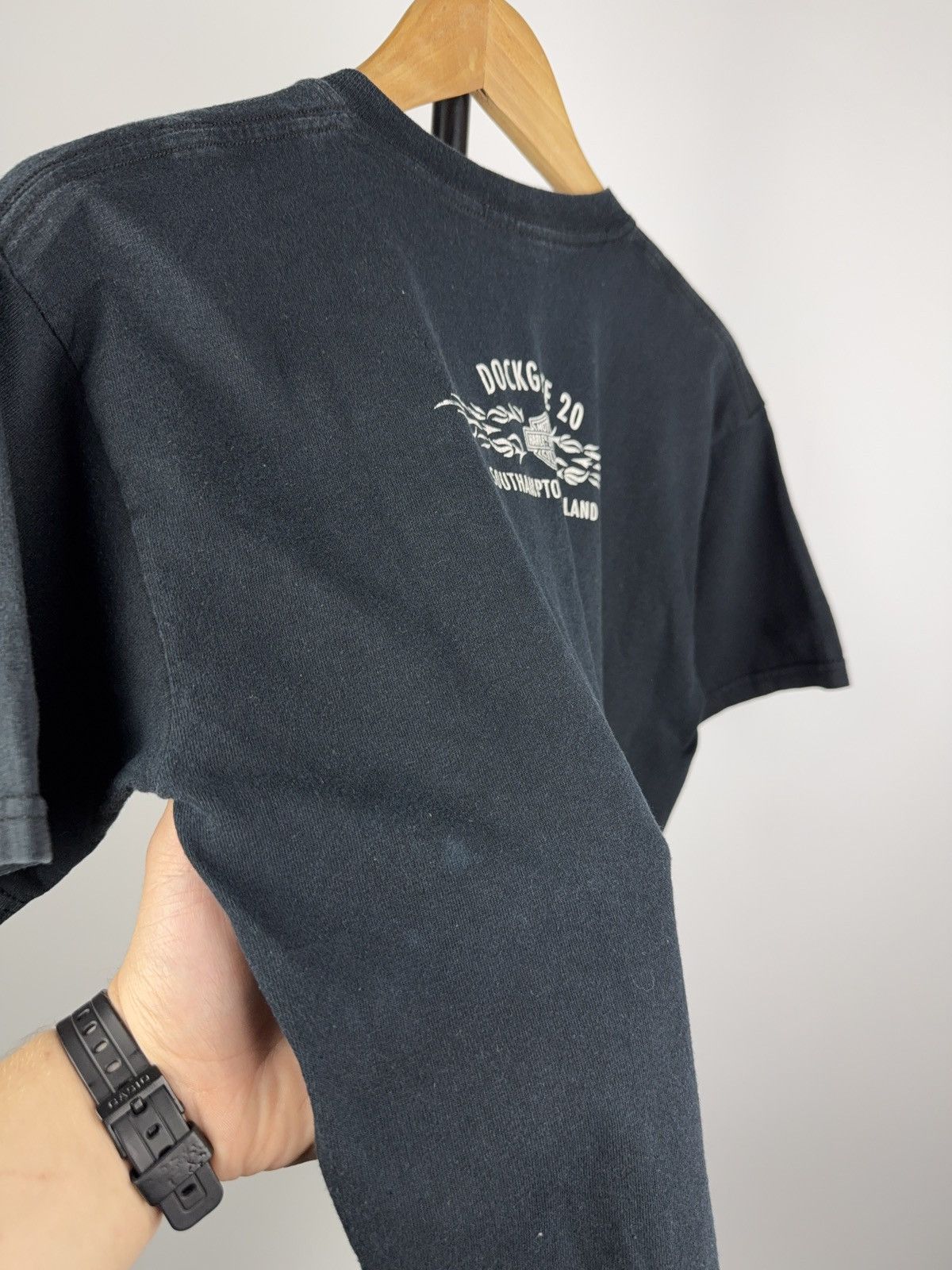 Harley Davidson × Vintage Vintage 2003 Harley-Davidson USA England Biker Logo T Shirt Size L / US 10 / IT 46 - 7 Thumbnail