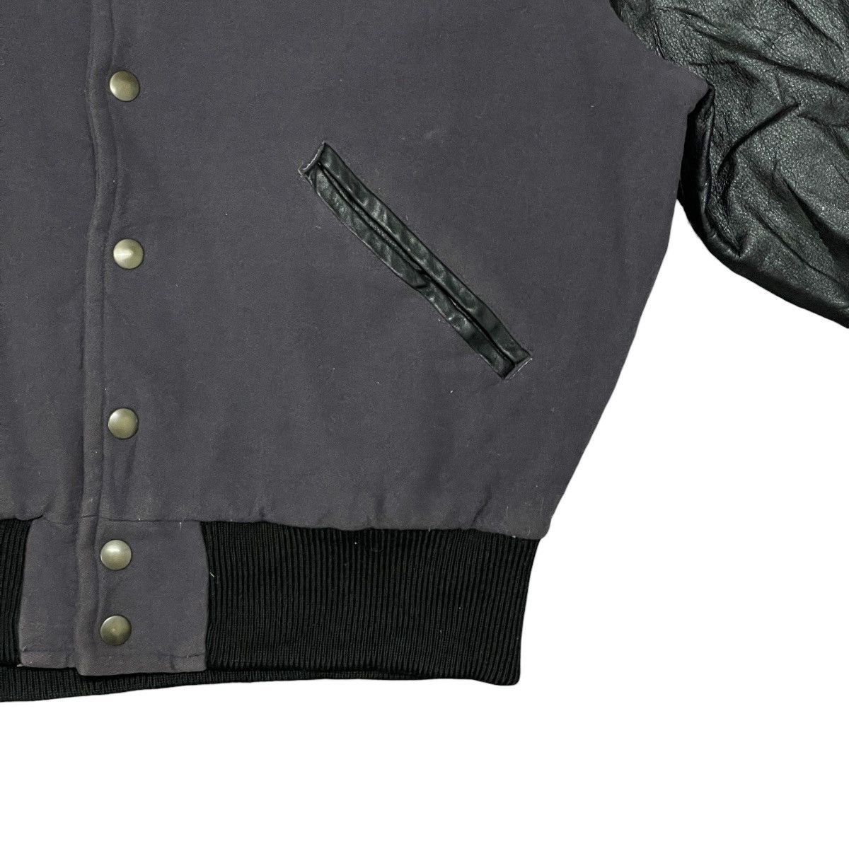 JUN MEN Vintage Junmen Wool Varsity Bomber Jacket, Leather Sleeves Size US XXL / EU 58 / 5 - 14 Thumbnail