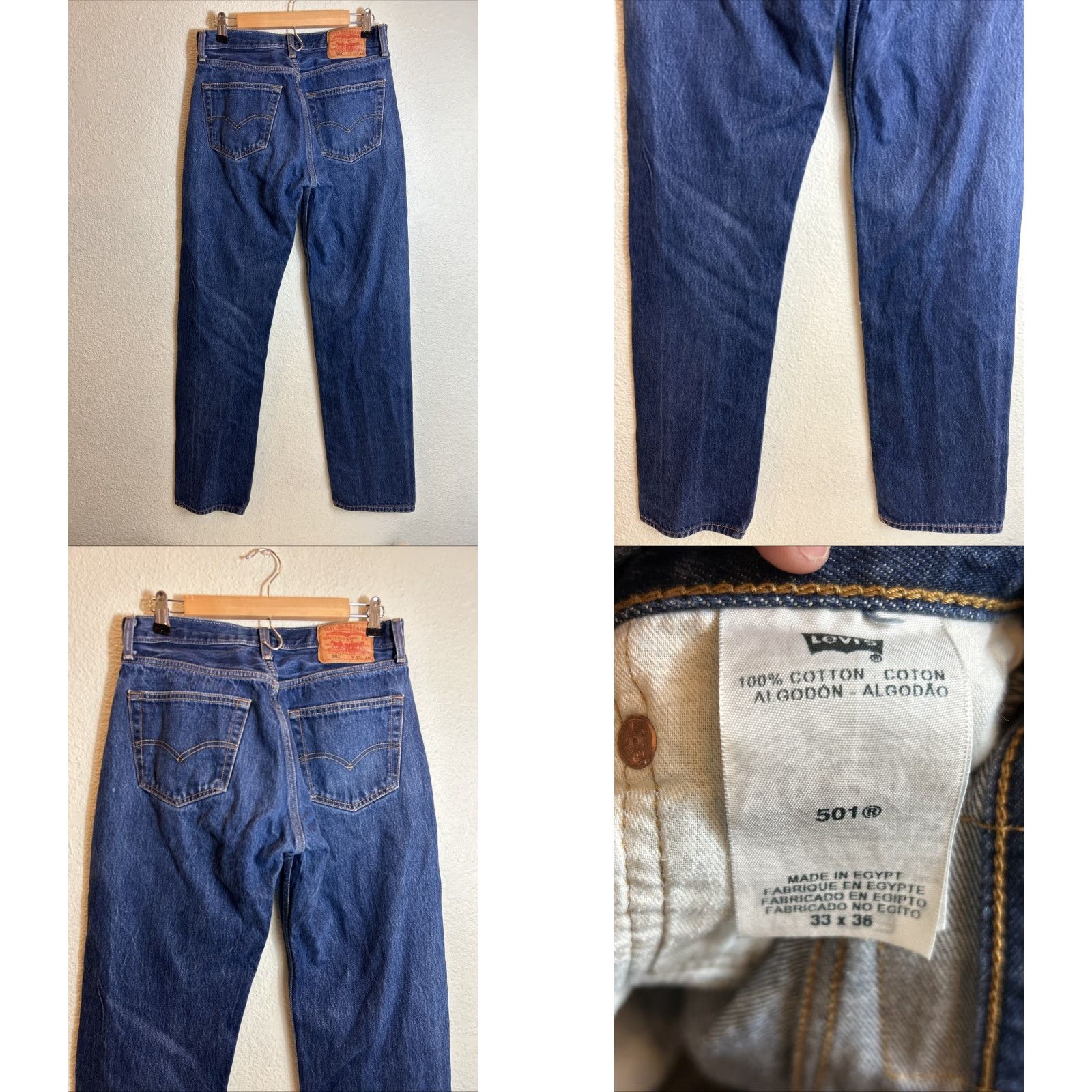 Levi's VINTAGE Levi's 501 Button Fly Jeans Dark Wash 32x34 Men Regular Blue Straight 90s Size US 32 / EU 48 - 9 Thumbnail