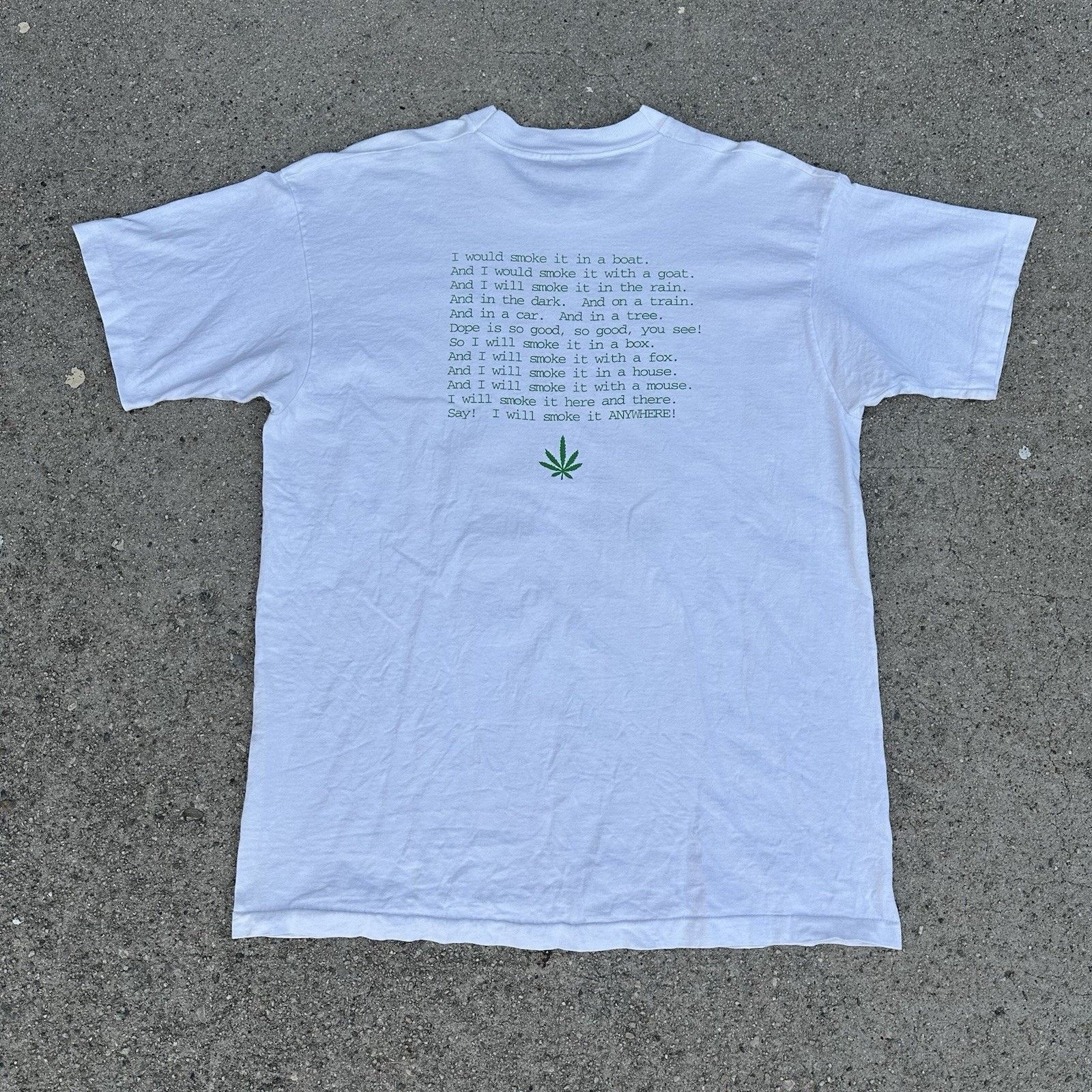 Vintage Vintage 1996 Dr. Seuss Hash Bash Weed Smoking Parody T-Shirt Size US XL / EU 56 / 4 - 4 Thumbnail