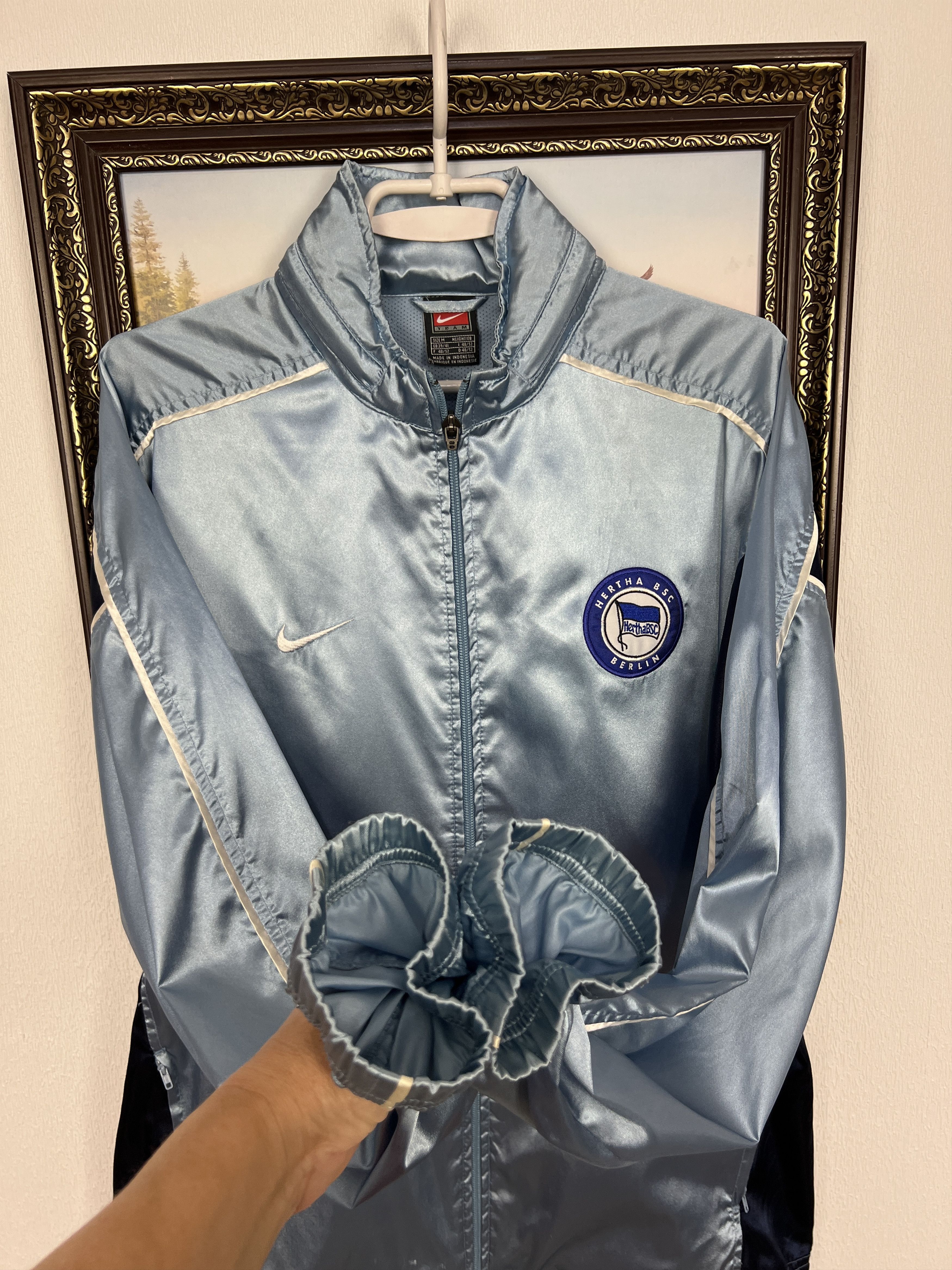 Nike Vintage 90's Nike Hertha Football Satin Jacket Soccer Size US M / EU 48-50 / 2 - 4 Thumbnail