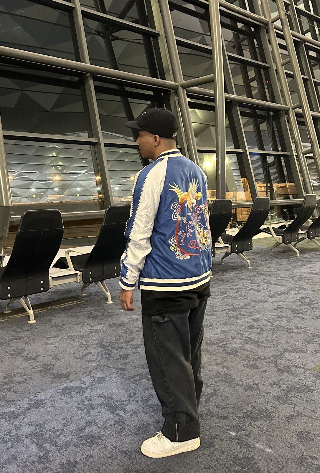 Japanese Brand Rare Vintage Sukajan Souvenir Jacket Blue / Silver Size US M / EU 48-50 / 2 - 8 Thumbnail