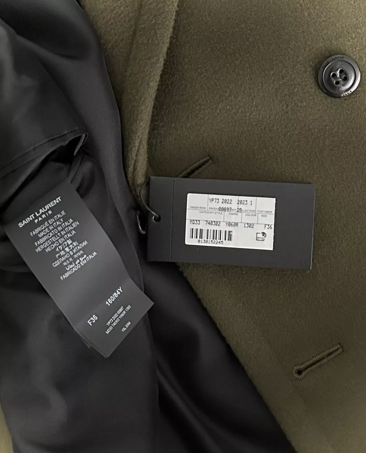 Saint Laurent Paris SAINT LAURENT Oversized Belted Double-Breasted Wool Coat Size S / US 4 / IT 40 - 4 Thumbnail
