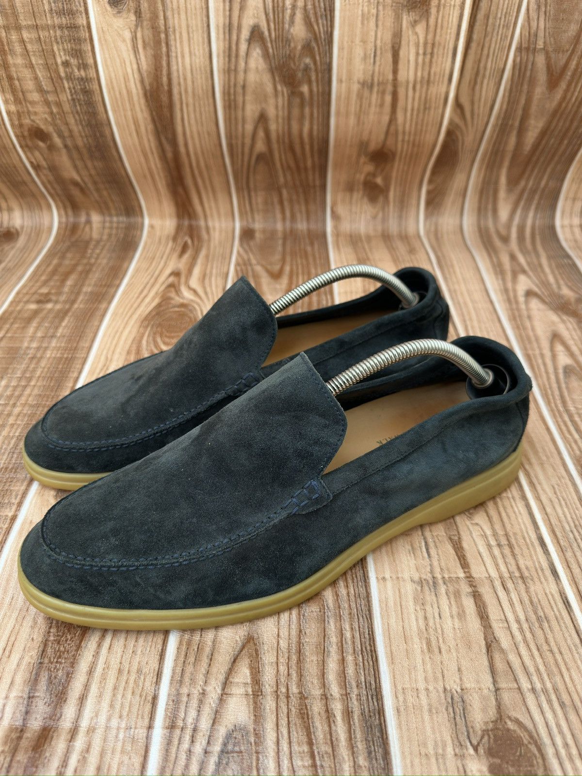 Loro Piana Loro Piana Greeny Blue Suede Summer Walk Loafers Size US 13 / EU 46 - 4 Thumbnail