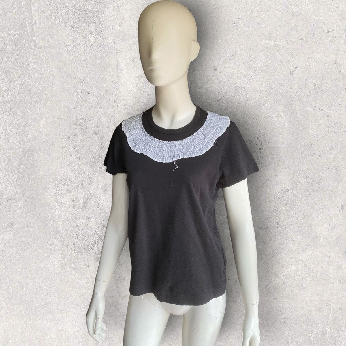Comme des Garcons 2009 Tricot Plaid Ruffe Appliqué T Shirt Size S / US 4 / IT 40 - 3 Thumbnail