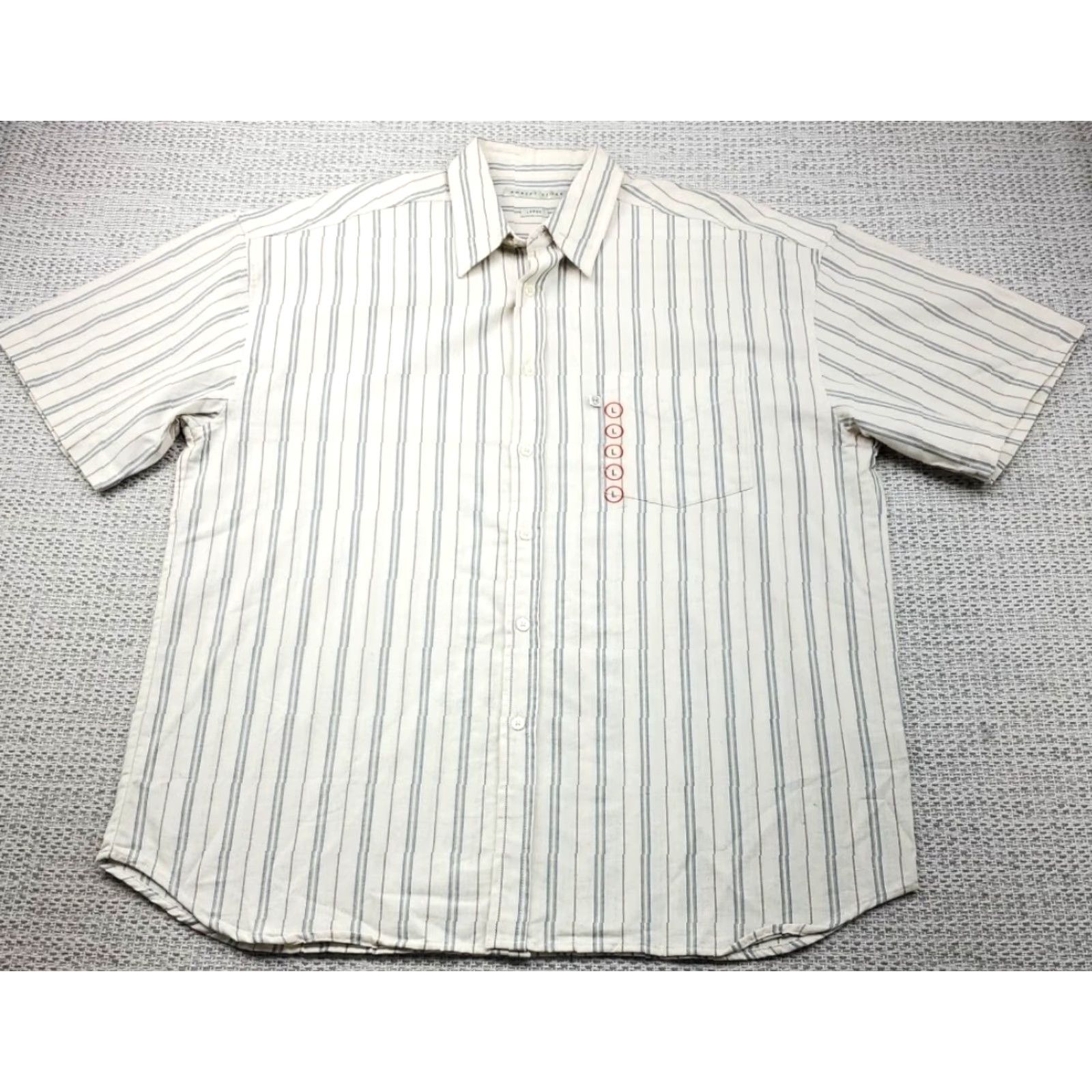 Vintage Robert Stock Button-Up Shirt Mens L Stripes Short Sleeve Pocket 100% Cotton Dad vintage: No Size US L / EU 52-54 / 3 - 2 Thumbnail