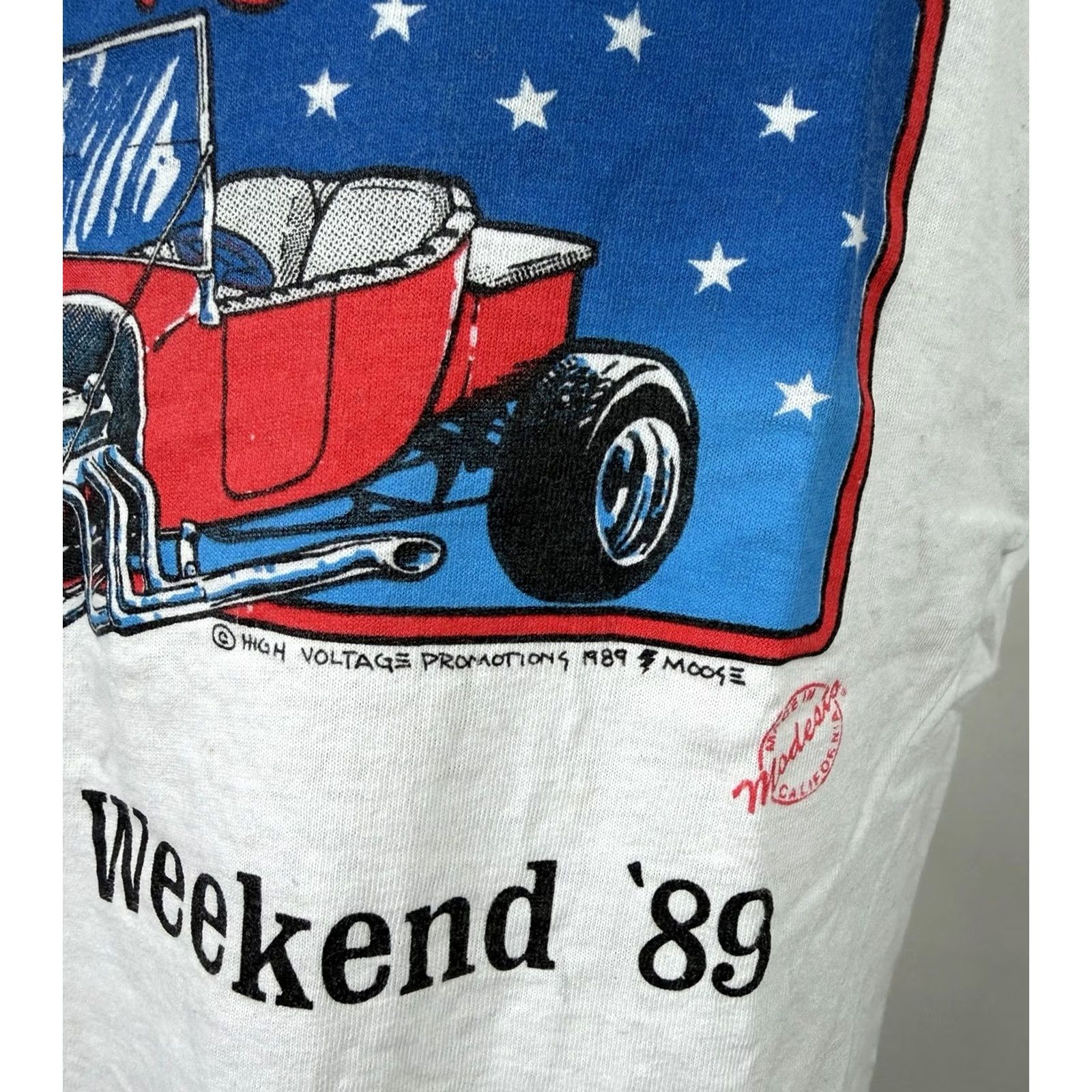Fruit Of The Loom VINTAGE Hot Rod Cars Grafitti Tank Top Mens Large 80s Weekend Car Show White Size US L / EU 52-54 / 3 - 3 Thumbnail