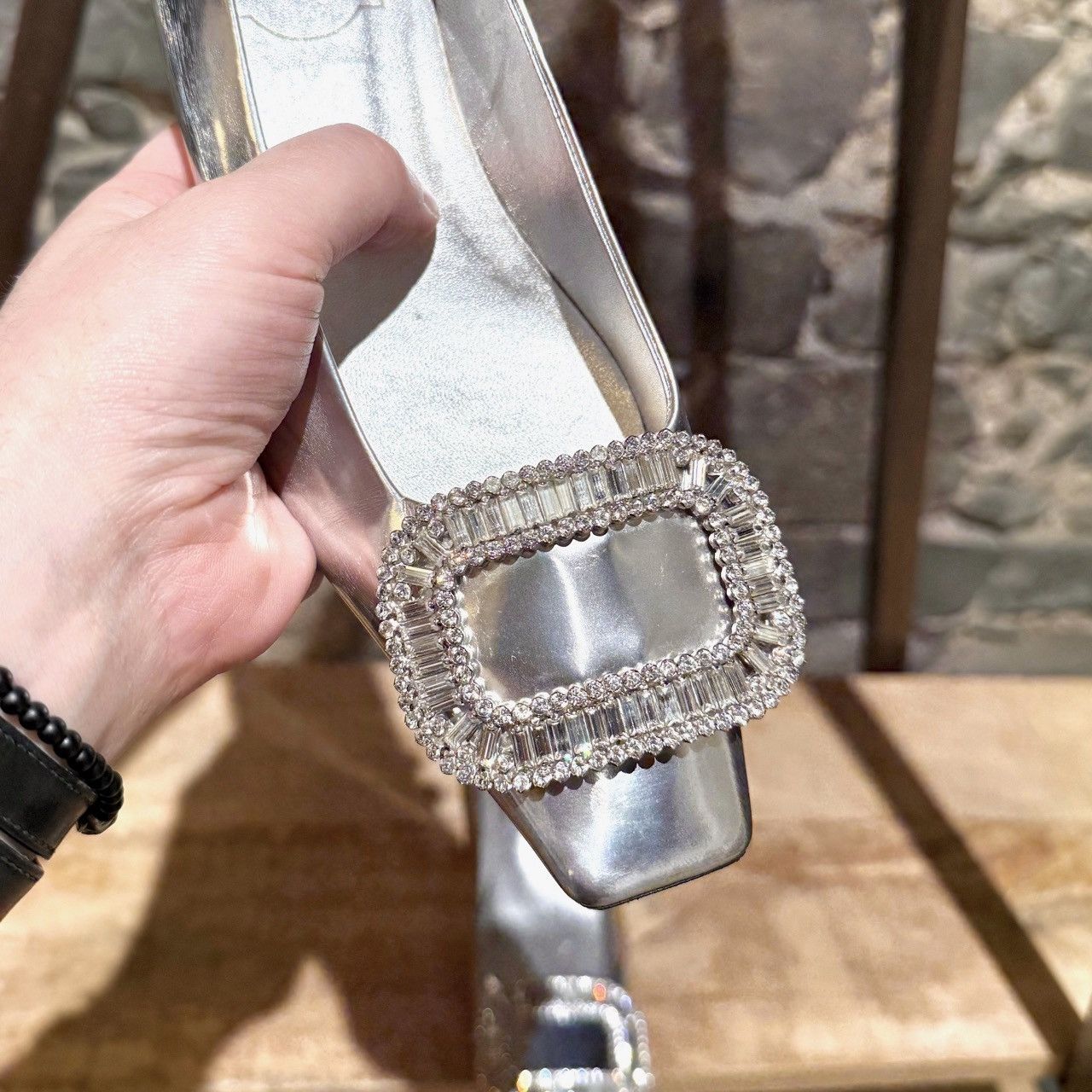 Roger Vivier Roger Vivier Belle Vivier Strass Silver Leather Ballet Flats Size US 7 / IT 37 - 5 Thumbnail
