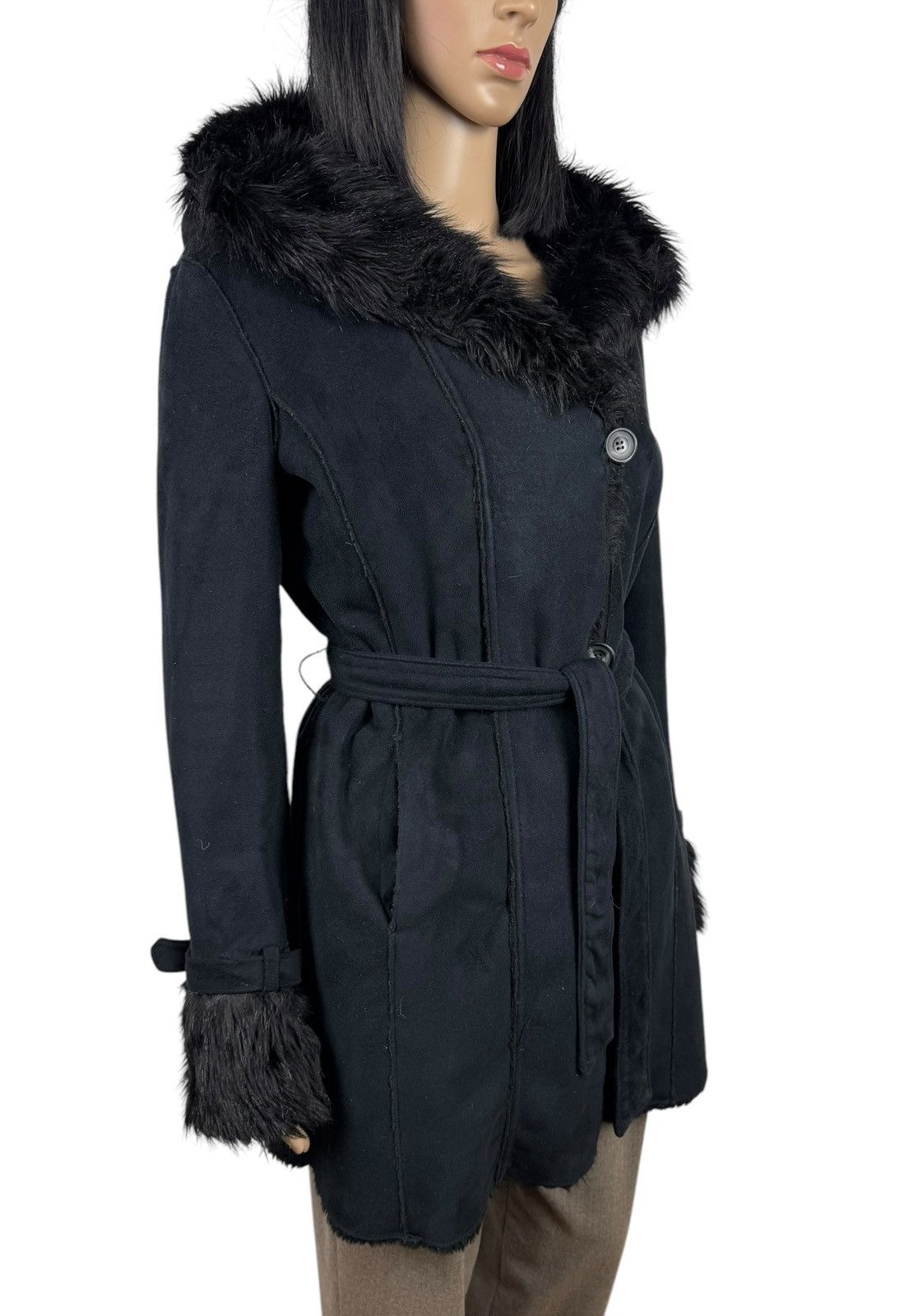 Armani Armani Jeans Faux Fur Coat Belted Hooded size US2 EU38 Size XS / US 0-2 / IT 36-38 - 4 Thumbnail