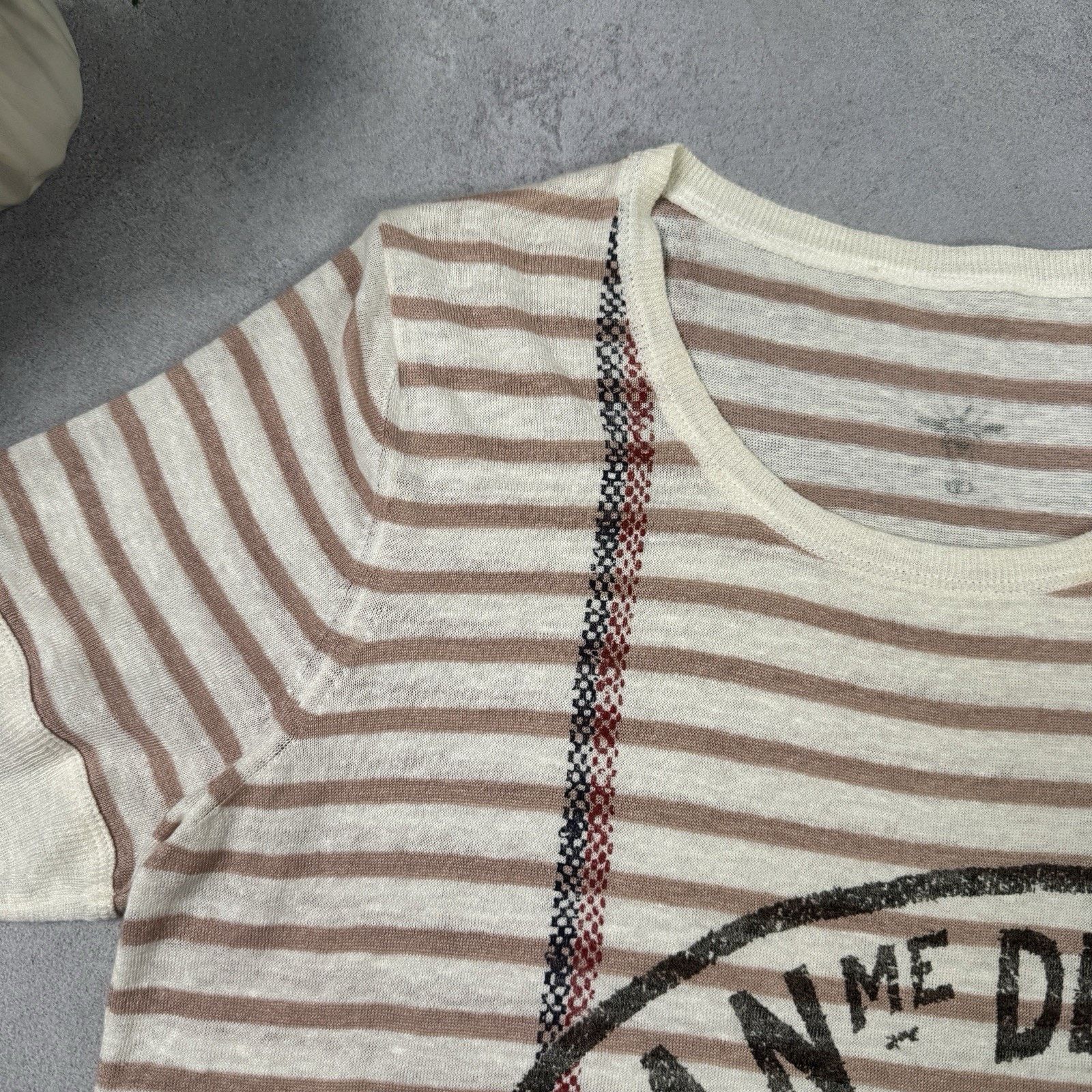 Dior Christian Dior Women Linen T Shirt Size IT 42 Striped Size M / US 6-8 / IT 42-44 - 5 Thumbnail