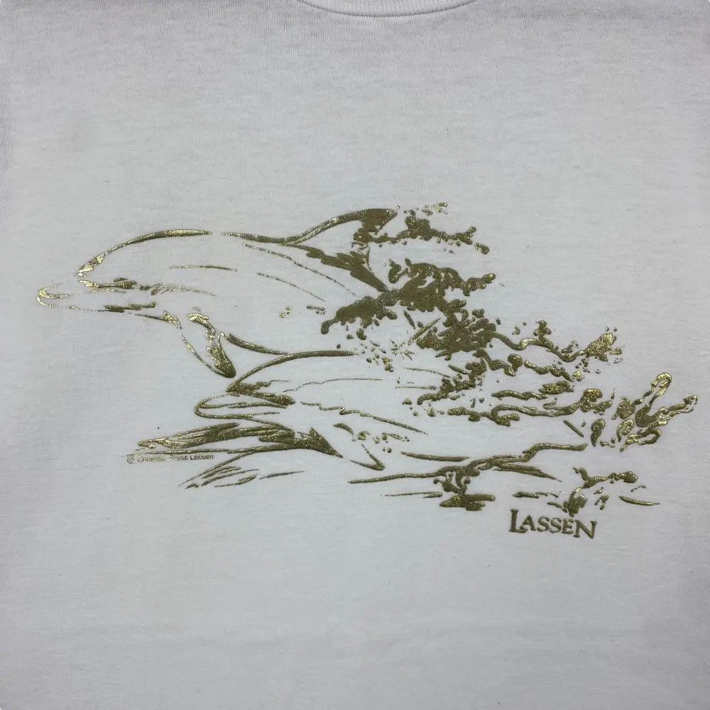 Vintage Vintage LASSEN HAWAII Dolphins Artwork Graphic Tee Shirt Size US M / EU 48-50 / 2 - 3 Thumbnail
