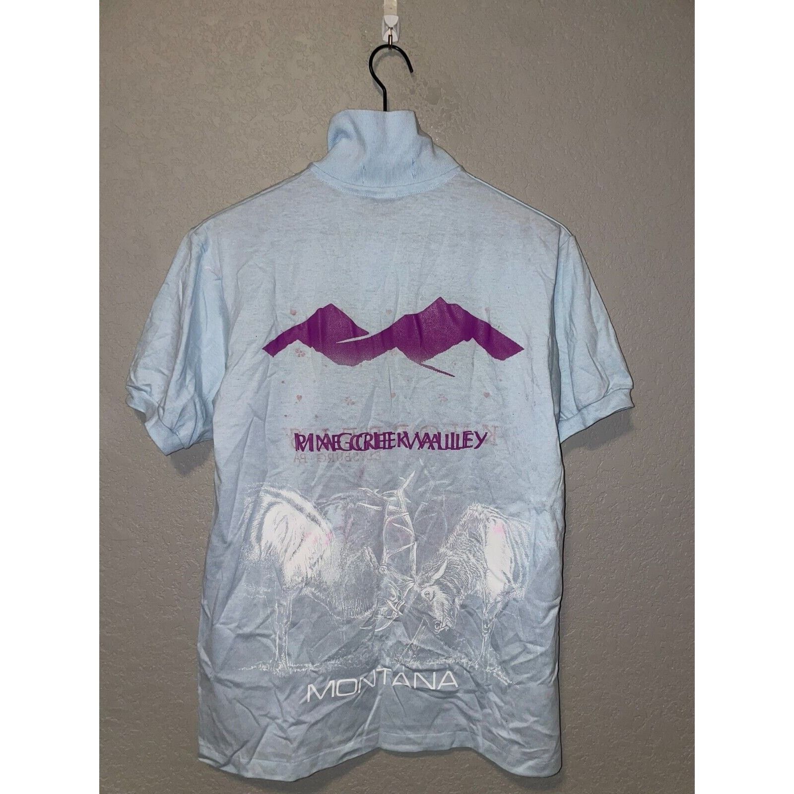 Jerzees Vintage Pine Creek Polo Shirt Montana Blue Test Print 90s M Size US M / EU 48-50 / 2 - 3 Thumbnail