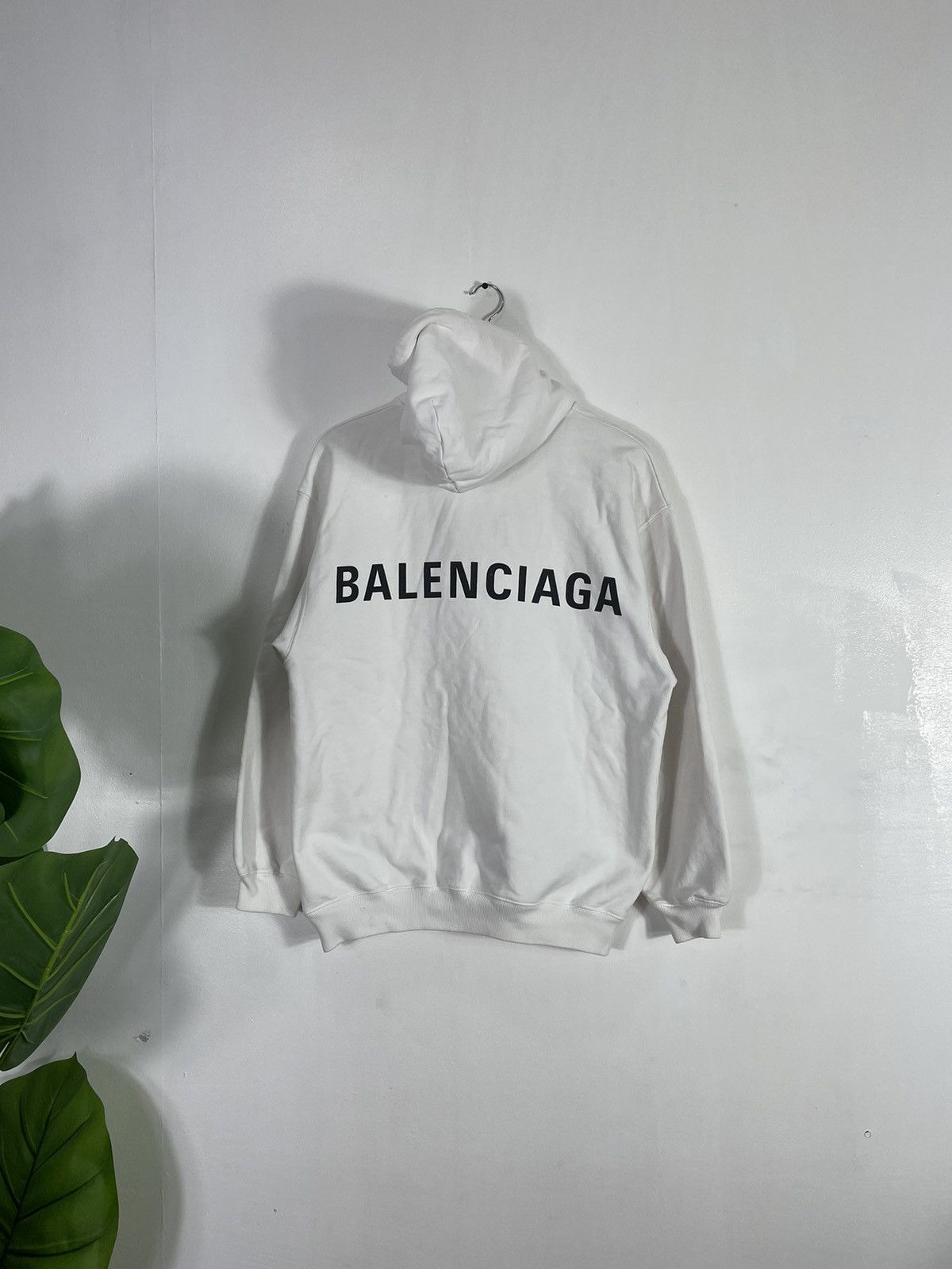 image of Balenciaga White Archetype Back Logo Hoodie, Men's (Size XS)