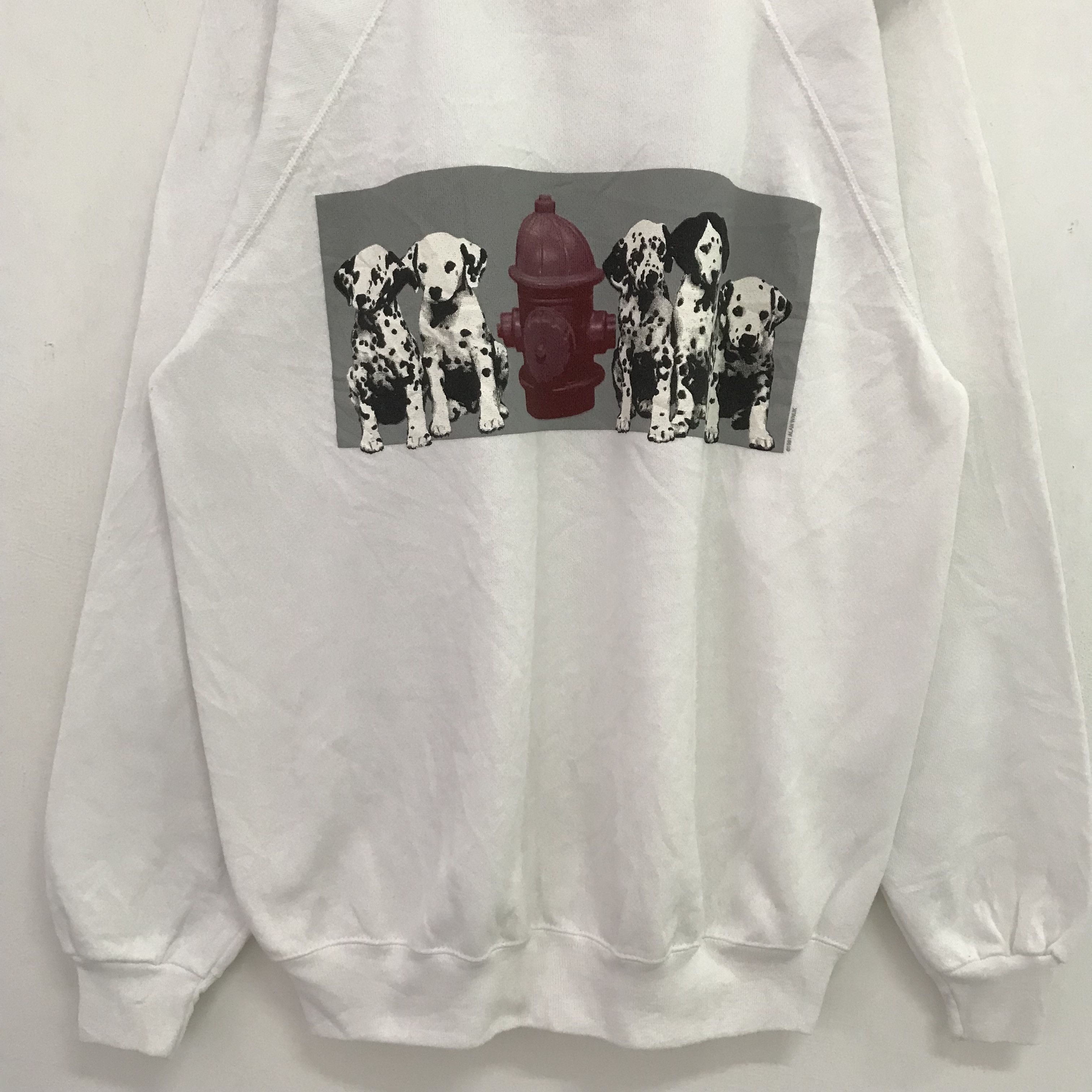 Hanes Vintage 90’s Dalmatian Dog White Sweatshirt - 174 Size US L / EU 52-54 / 3 - 3 Thumbnail