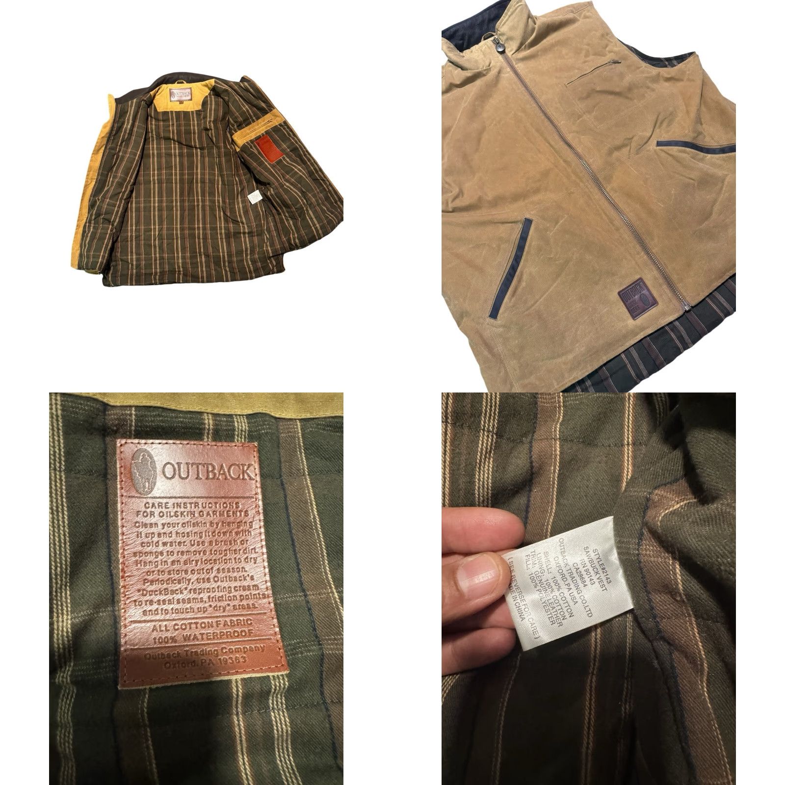 Vintage Outback Trading Company Canvas Sawbuck Oilskin Waxed Vest Jacket XXL Size US XXL / EU 58 / 5 - 9 Thumbnail