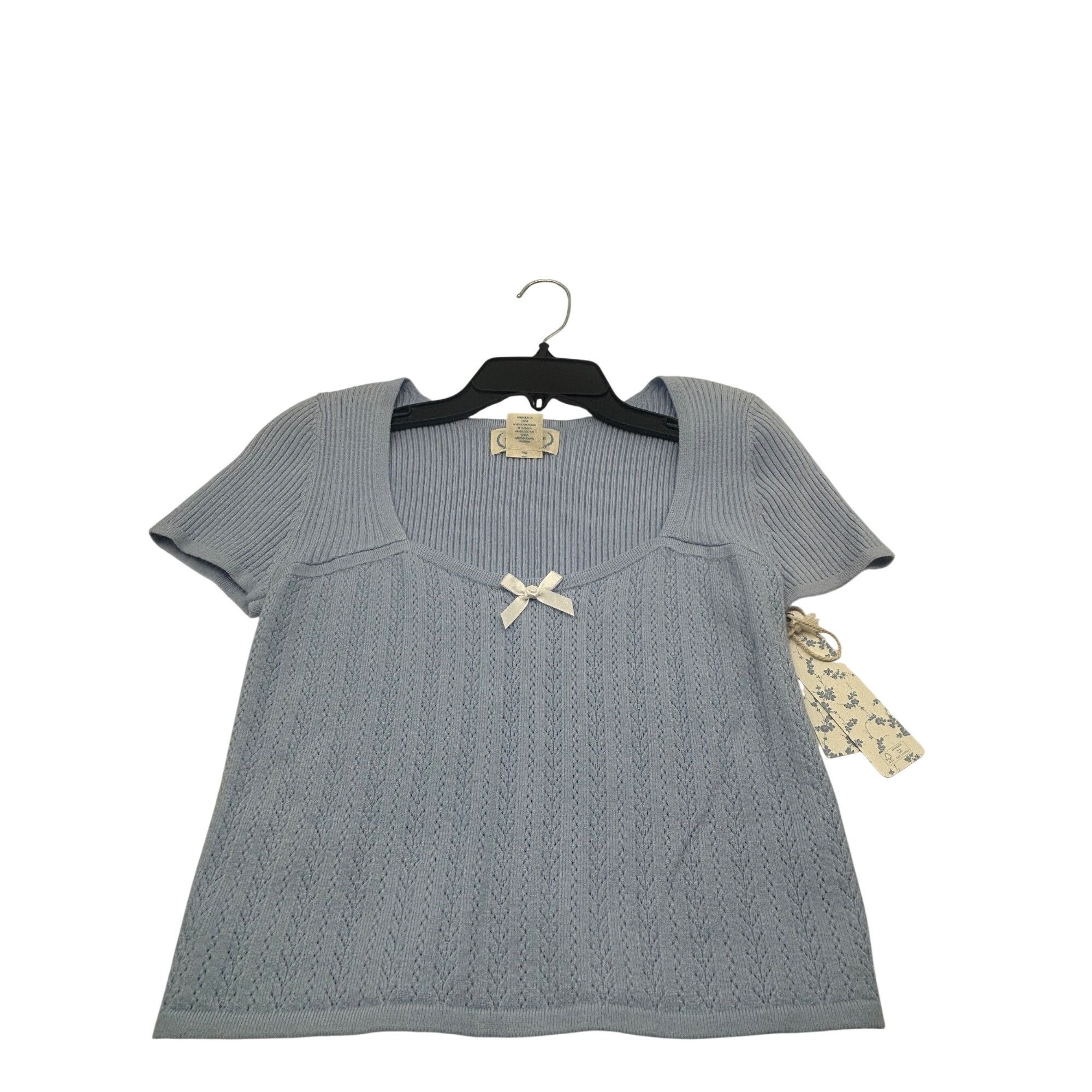 Other The Prairie "Coquette" Baby blue Short Sleeve Cropped Sweate Size L / US 10 / IT 46 - 11 Thumbnail
