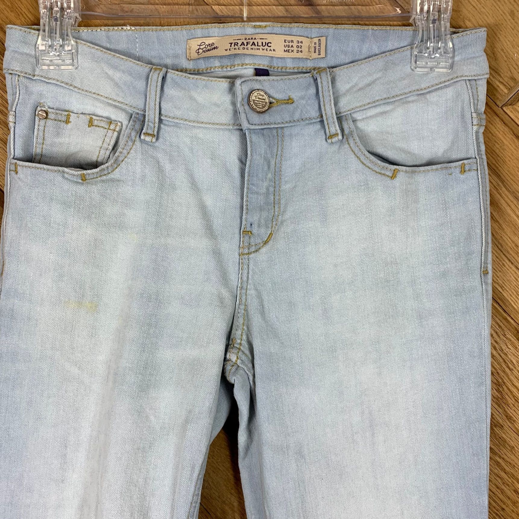 Zara Zara Trafaluc Womens Slim Denim Jeans Pockets Casual Pants Light Blue 02 Size 2 Regular Blue Jeans Womens Skinny Pants Size 26" / US 2 / IT 38 - 2 Thumbnail