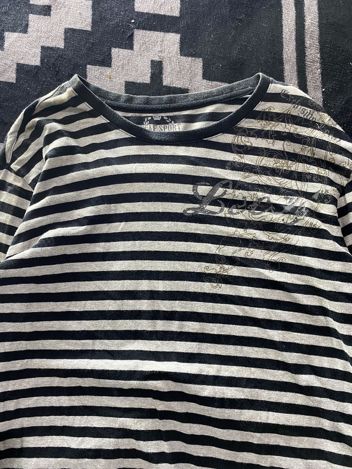 If Six Was Nine × Japanese Brand × Le Grande Bleu (L.G.B.) Japanese lecaf striped longsleeve tshirt Size US L / EU 52-54 / 3 - 2 Thumbnail