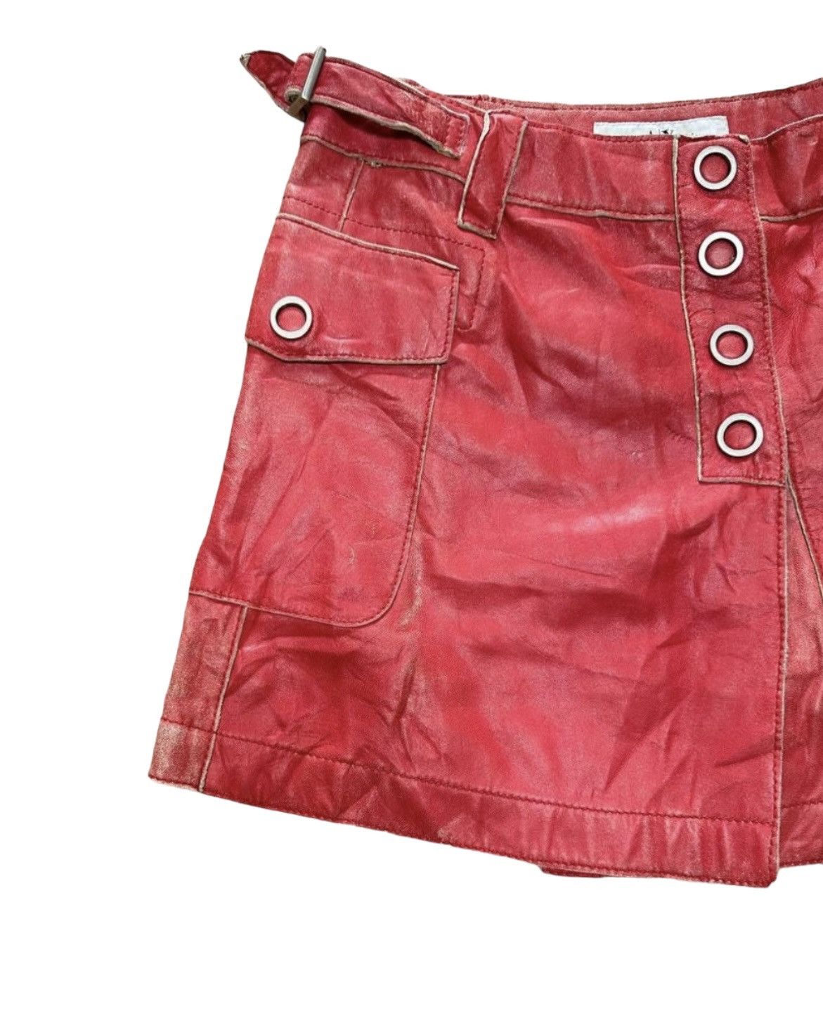 Armani Exchange A|X Leather Button With Pocket Mini Skirt Size 28" / US 6 / IT 42 - 3 Thumbnail