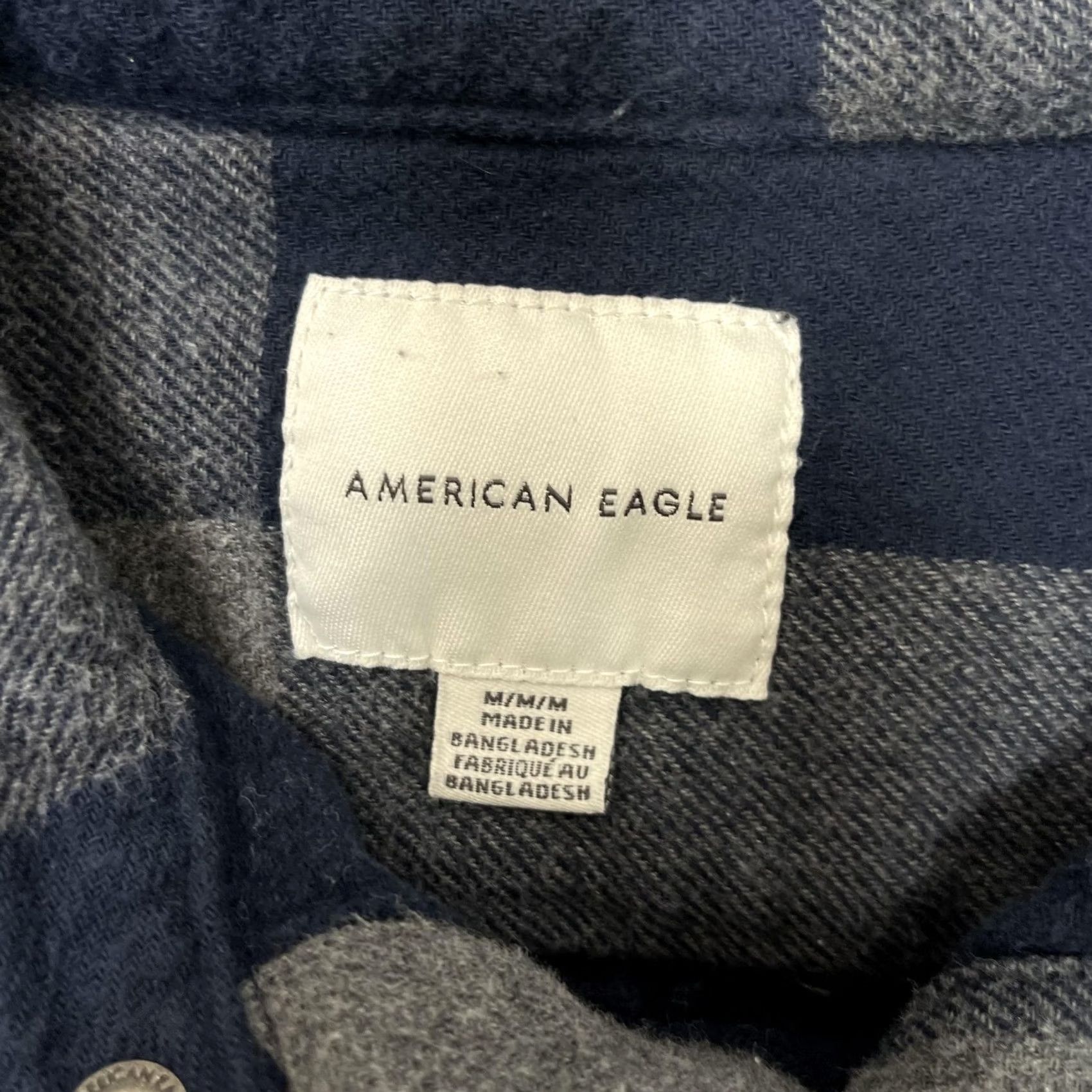 American Eagle Outfitters American Eagle Outfitters Jacket Mens Medium Blue Plaid Flannel Lined Snap Front Size US M / EU 48-50 / 2 - 2 Thumbnail