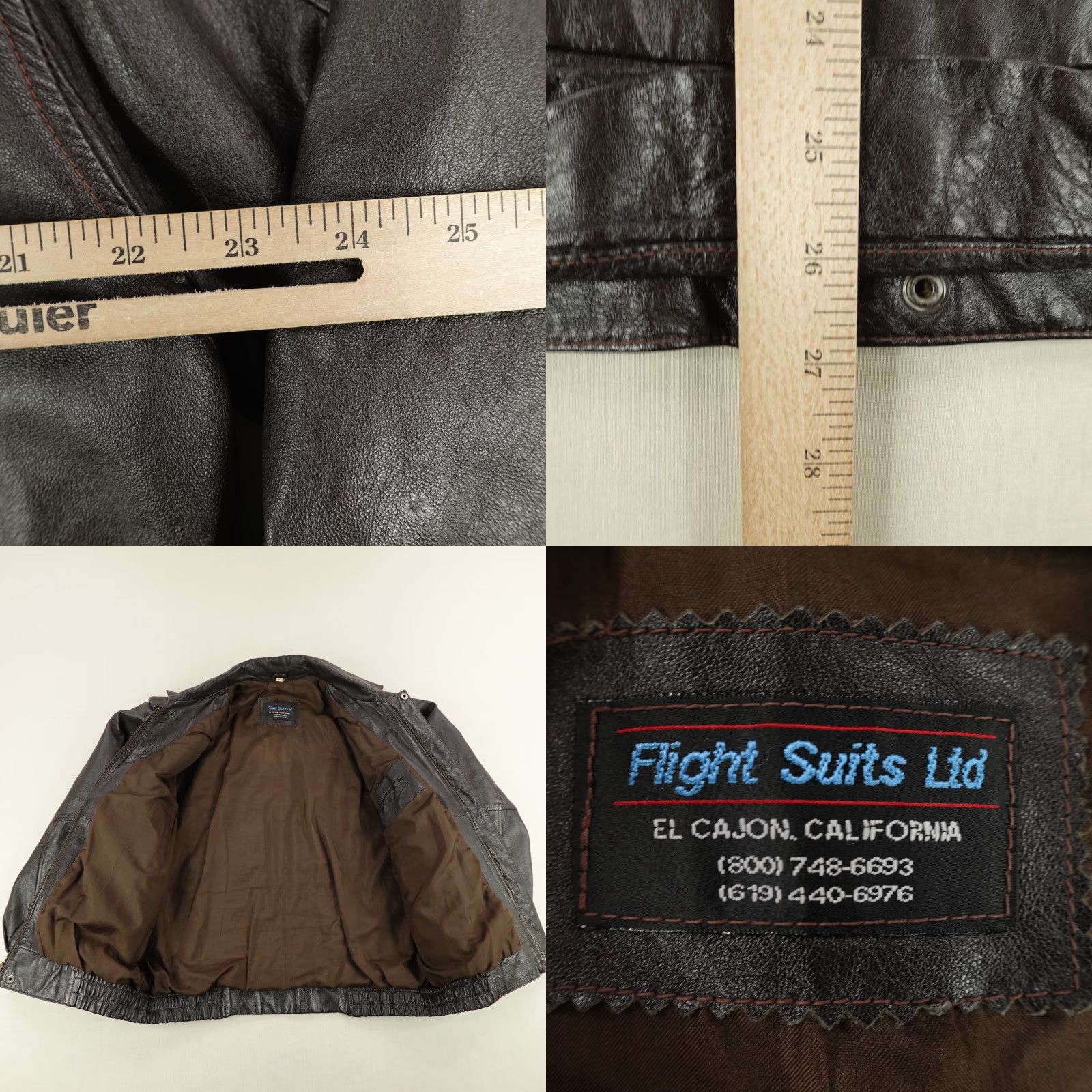Vintage Vintage Flight Suits Ltd Jacket Mens Large Black Real Leather Coat Bomber Zip Up Size US L / EU 52-54 / 3 - 8 Thumbnail