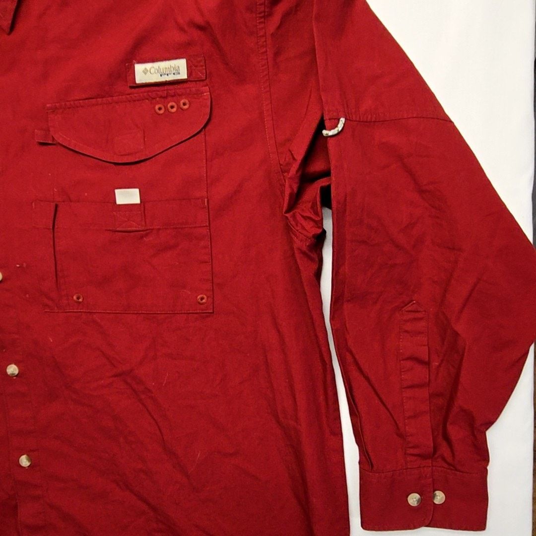 Columbia Columbia PFG Oklahoma Sooner Red Outdoor Fishing L Shirt Size US L / EU 52-54 / 3 - 3 Thumbnail