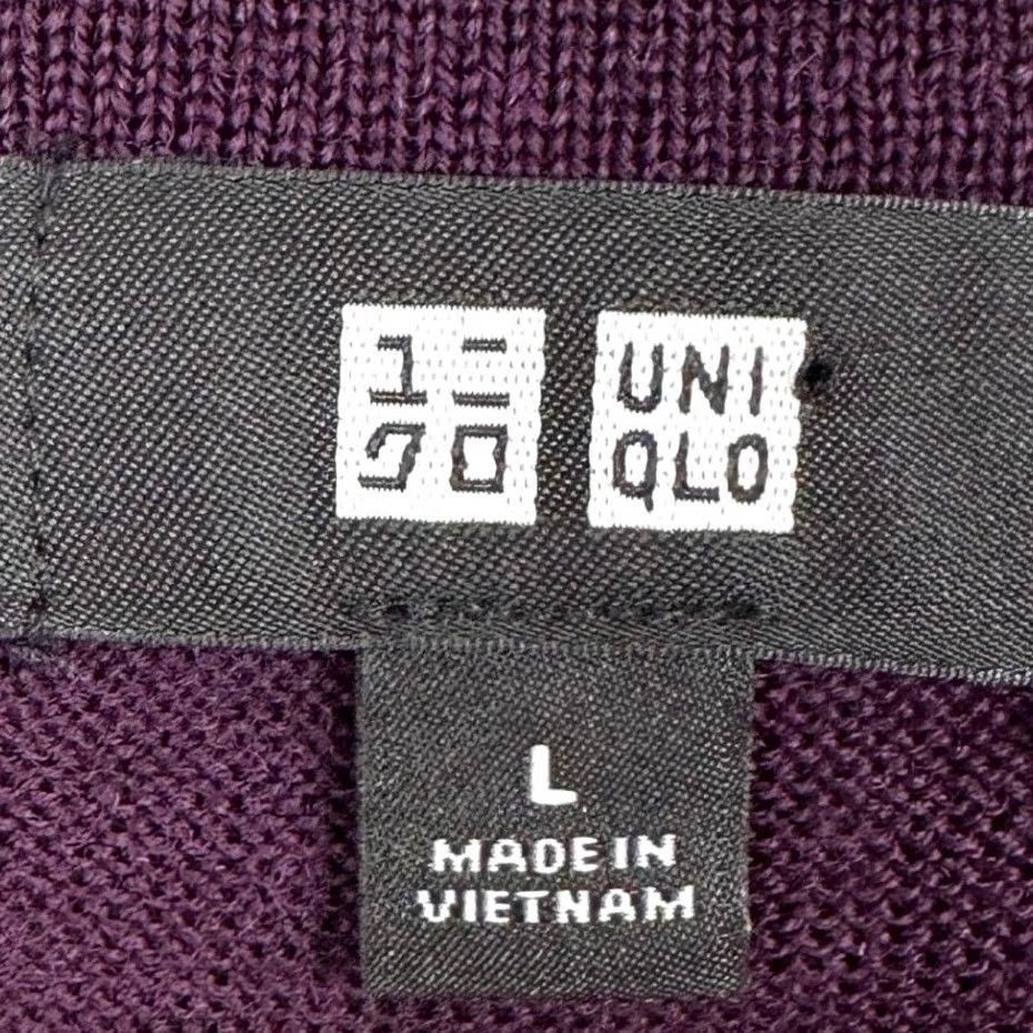 Uniqlo VINTAGE UNIQLO New Pure Wool Sweater V-Neck Mens Large Purple Knit Pullover Lightweight Size US L / EU 52-54 / 3 - 4 Thumbnail