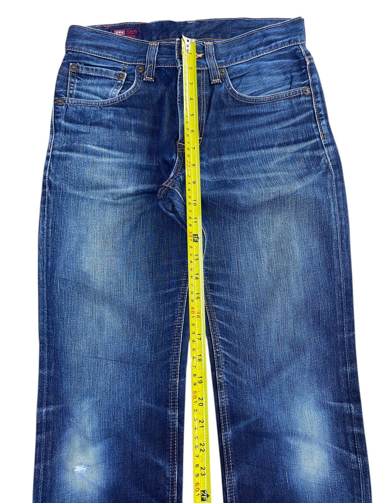 Edwin Vintage Edwin 503 Faded Dark Wash Style Straight Cut Jeans Size US 30 / EU 46 - 6 Thumbnail