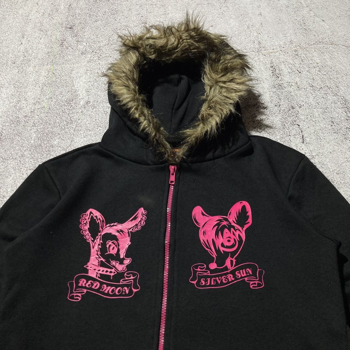 Japanese Brand 2000s High Communications Cartoon Fur Ziphoodie Black Lgb Size US S / EU 44-46 / 1 - 3 Thumbnail