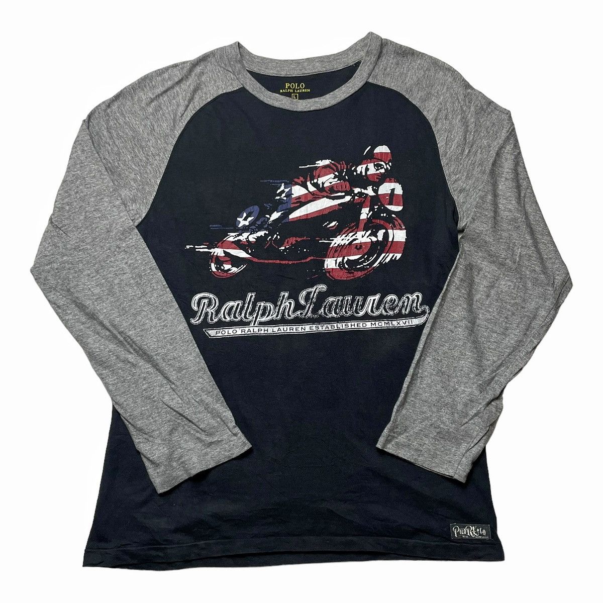 Polo Ralph Lauren × Ralph Lauren Polo Ralph Lauren Raglan Long Sleeve Tshirt Cafe Racer Size US S / EU 44-46 / 1 - 1 Thumbnail